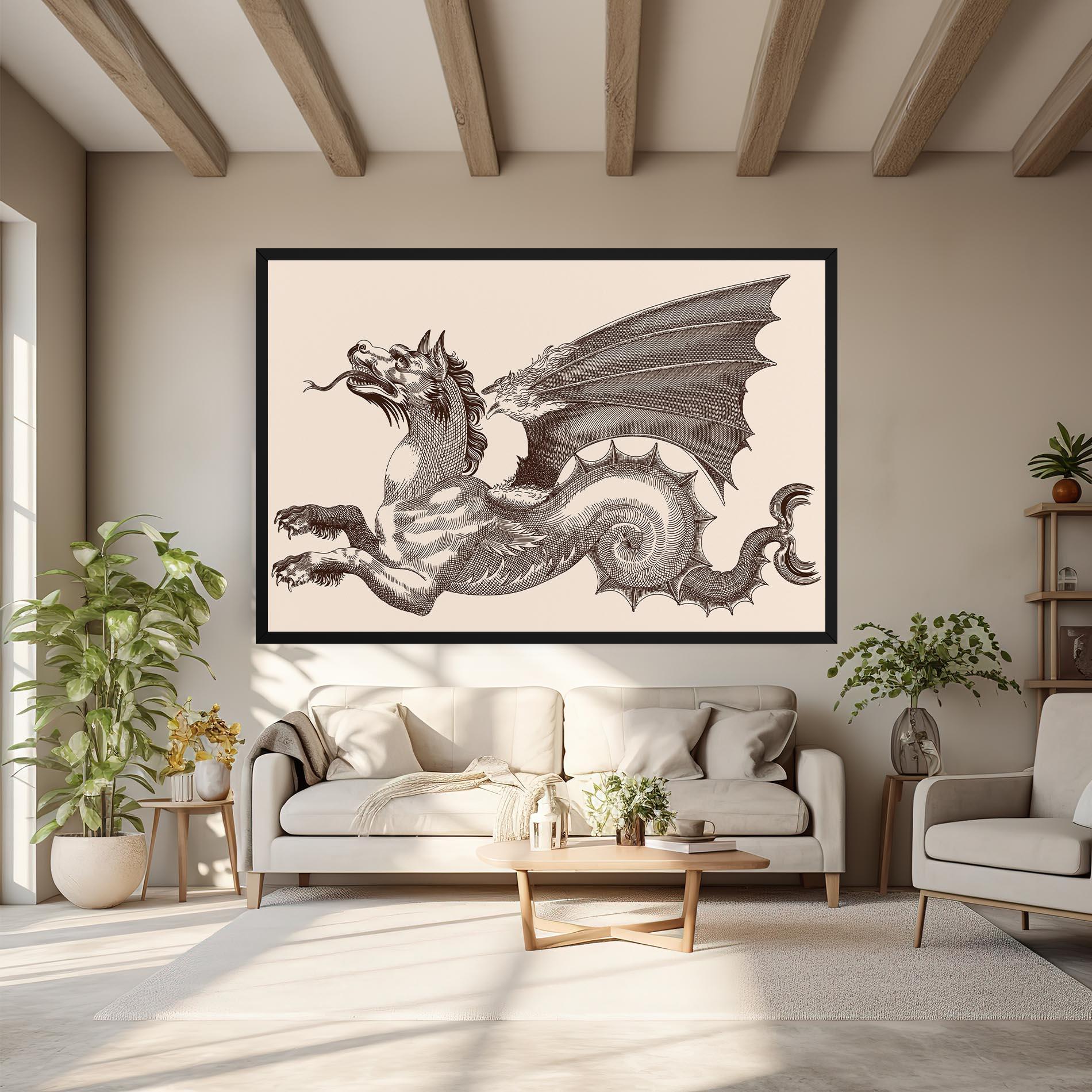 Tablou Canvas Brown Dragon mockup 6