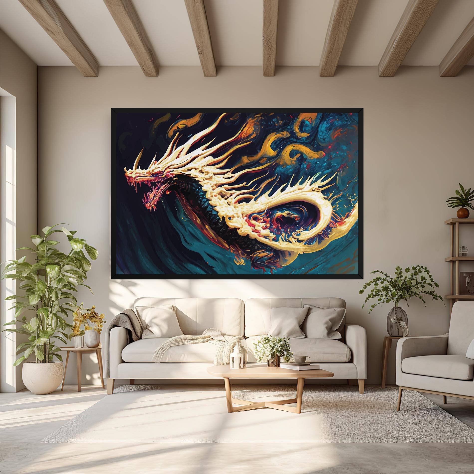 Tablou Canvas Flying Acrylic Dragon mockup 6