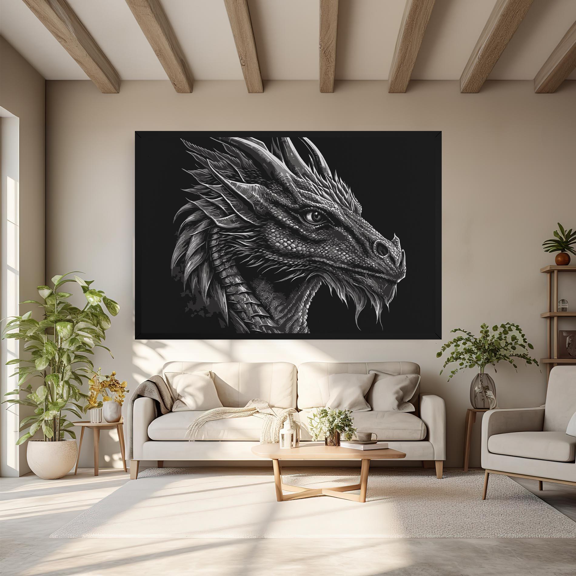 Tablou Canvas Grey Dragon mockup 6