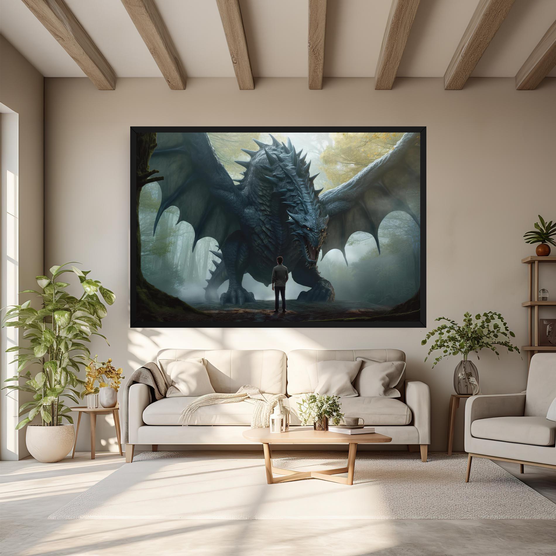 Tablou Canvas Huge Dragon Fantasy mockup 6