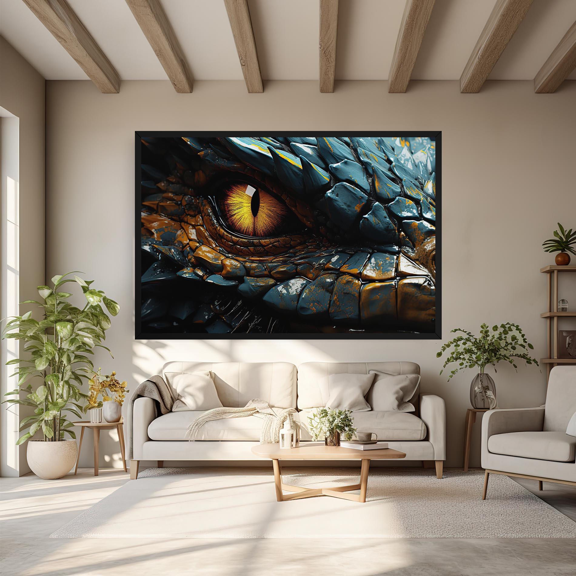 Tablou Canvas Yellow Dragon Eye mockup 6