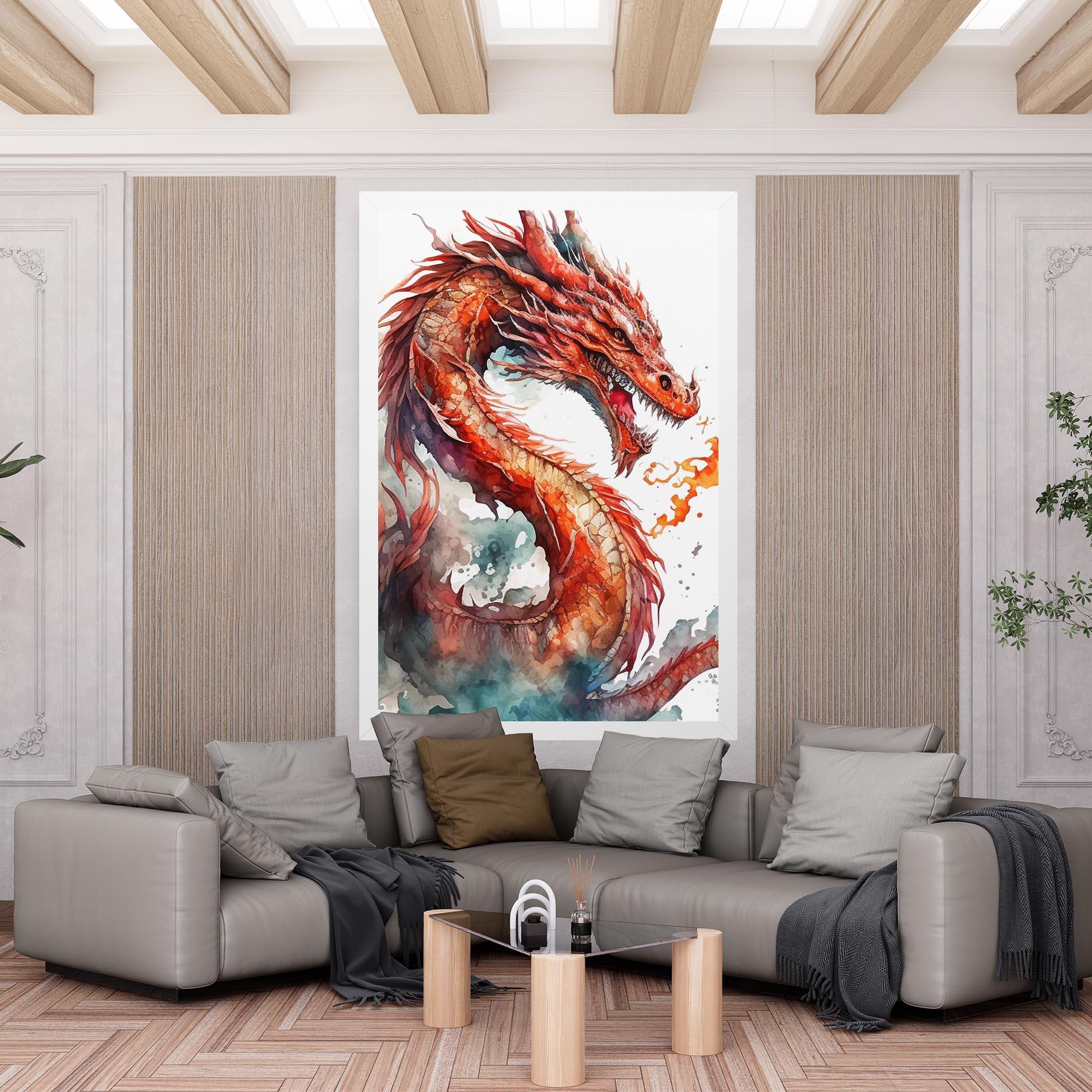Tablou Canvas Fire Dragon mockup 6