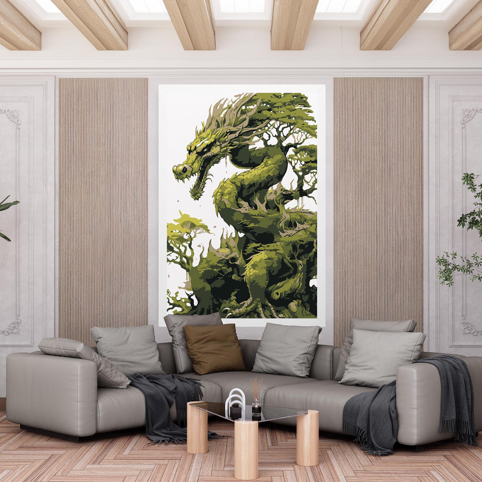 Tablou Canvas Green Nature Dragon mockup 6