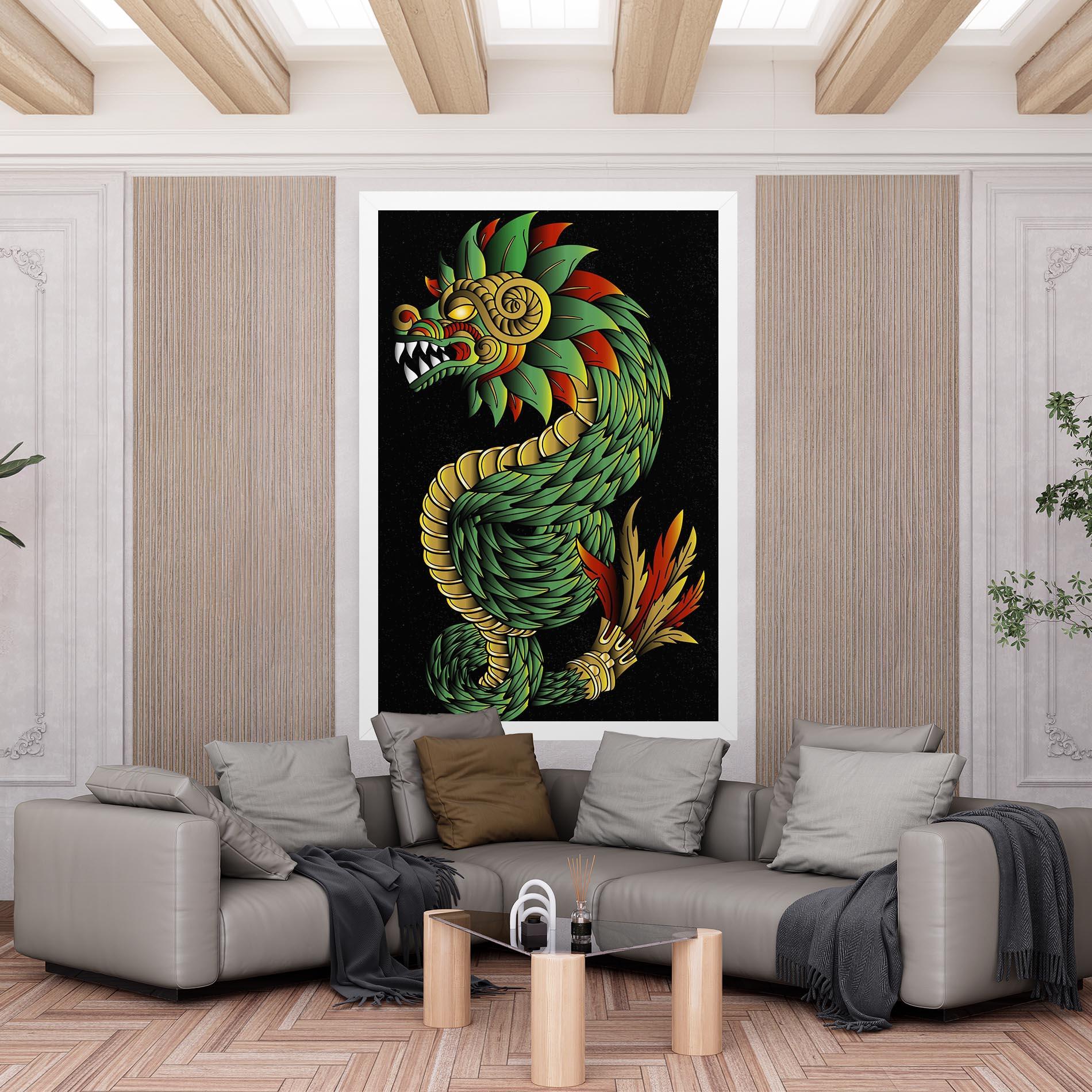 Tablou Canvas Green Yellow Dragon mockup 6