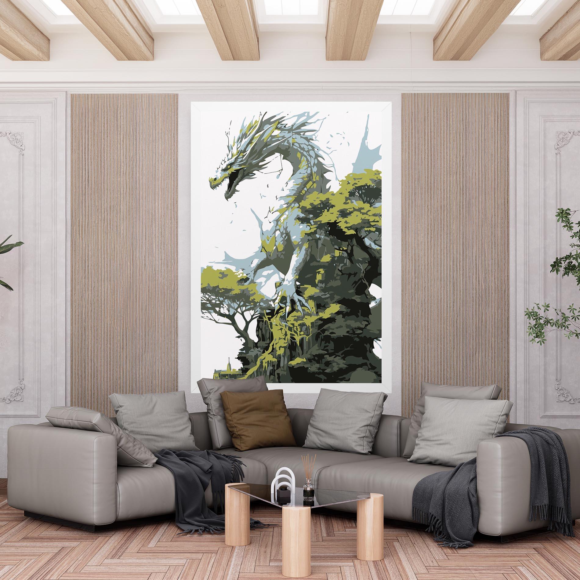 Tablou Canvas Grey Nature Dragon mockup 6