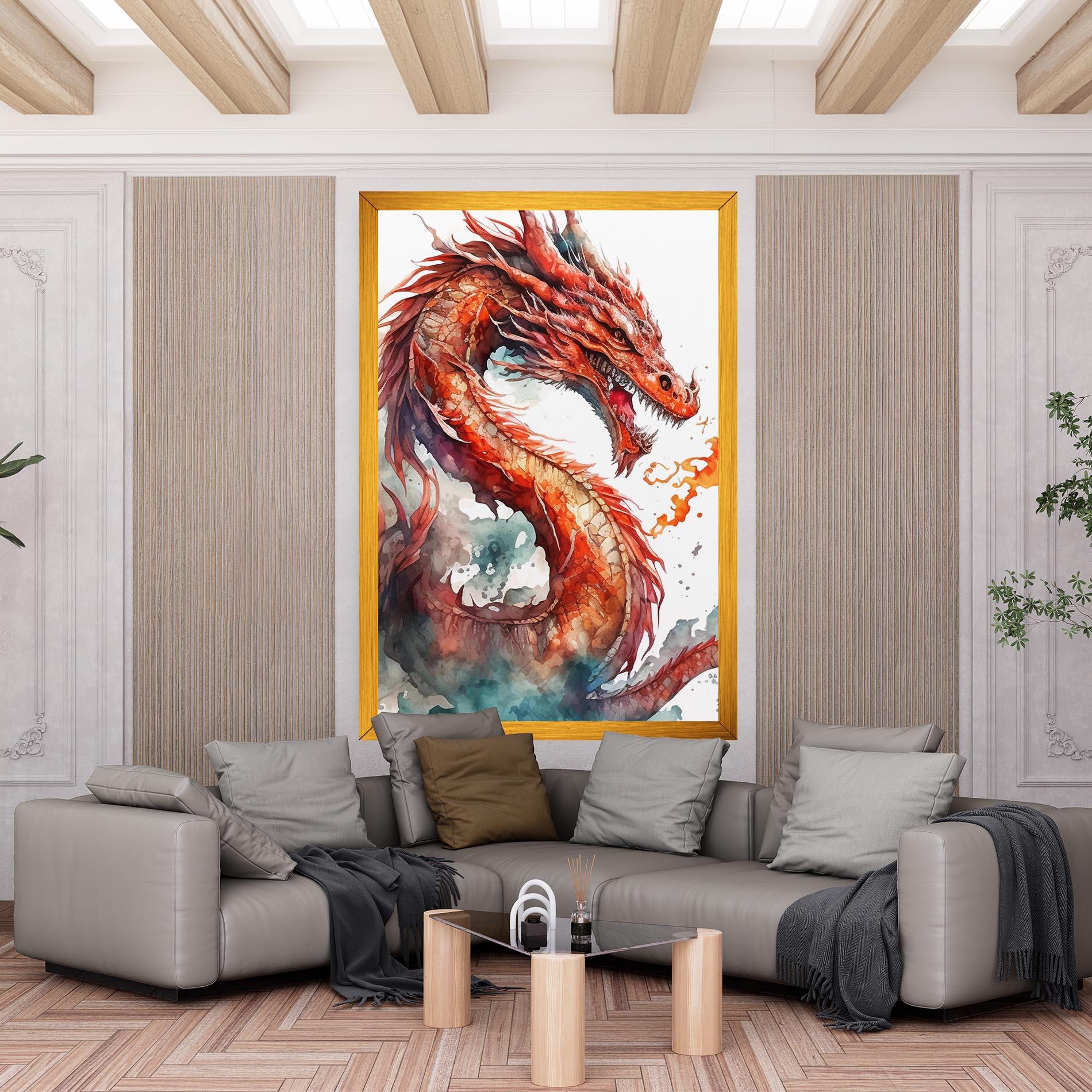 Tablou Canvas Fire Dragon mockup 6