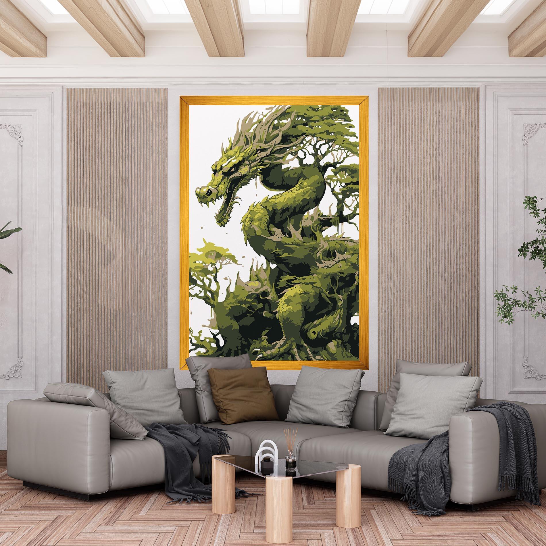 Tablou Canvas Green Nature Dragon mockup 6