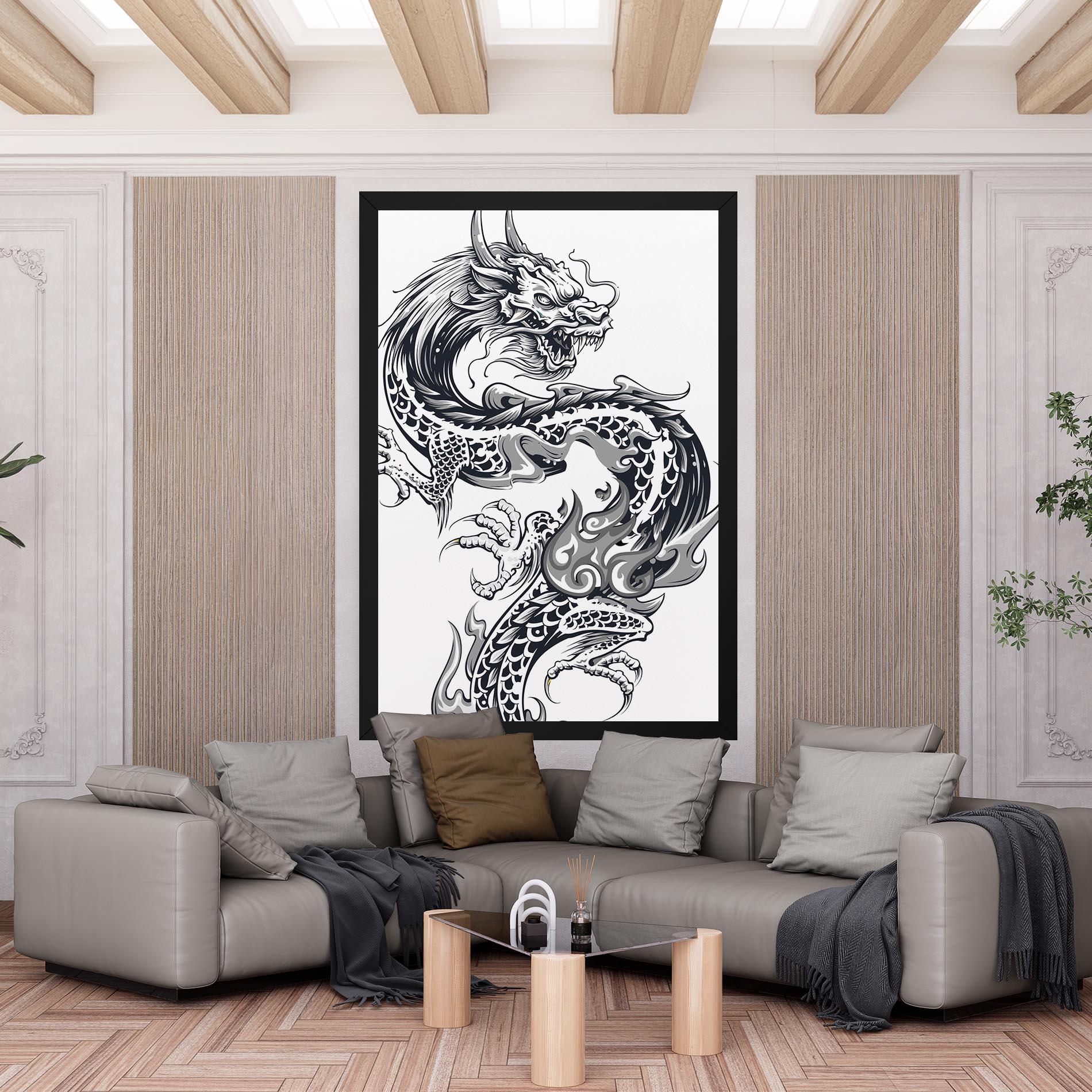Tablou Canvas Dragon Line mockup 6