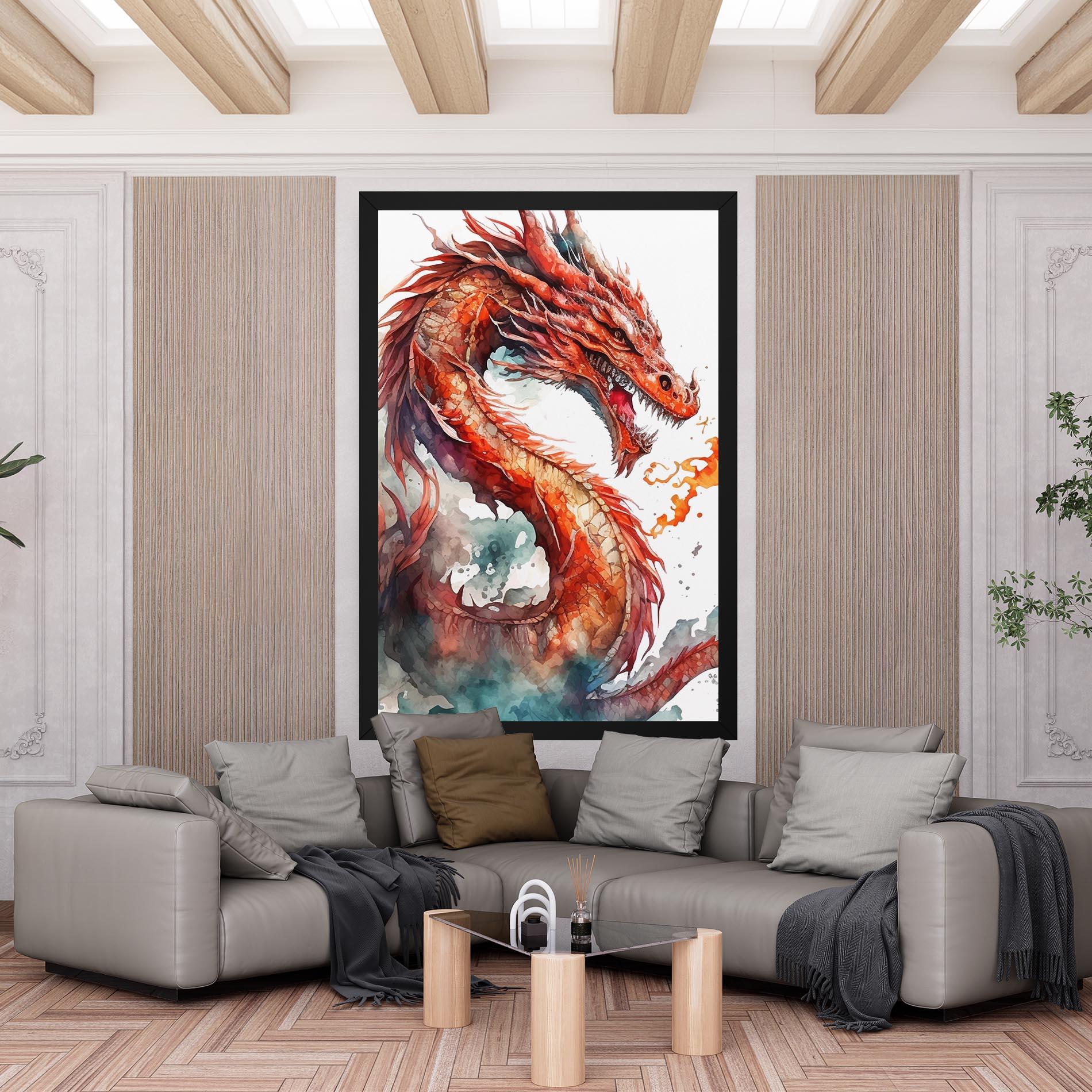 Tablou Canvas Fire Dragon mockup 6