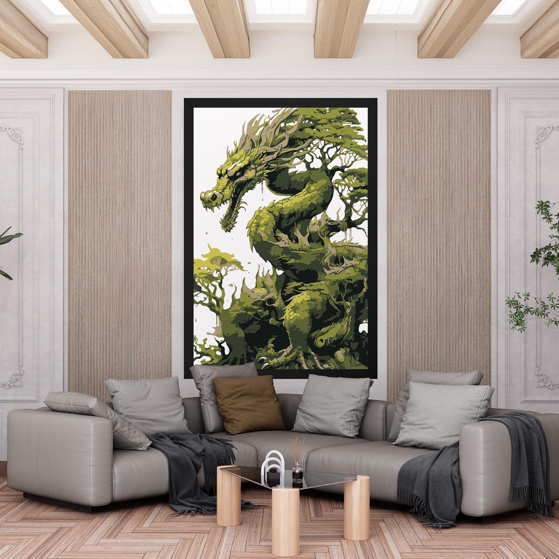 Tablou Canvas Green Nature Dragon mockup 6