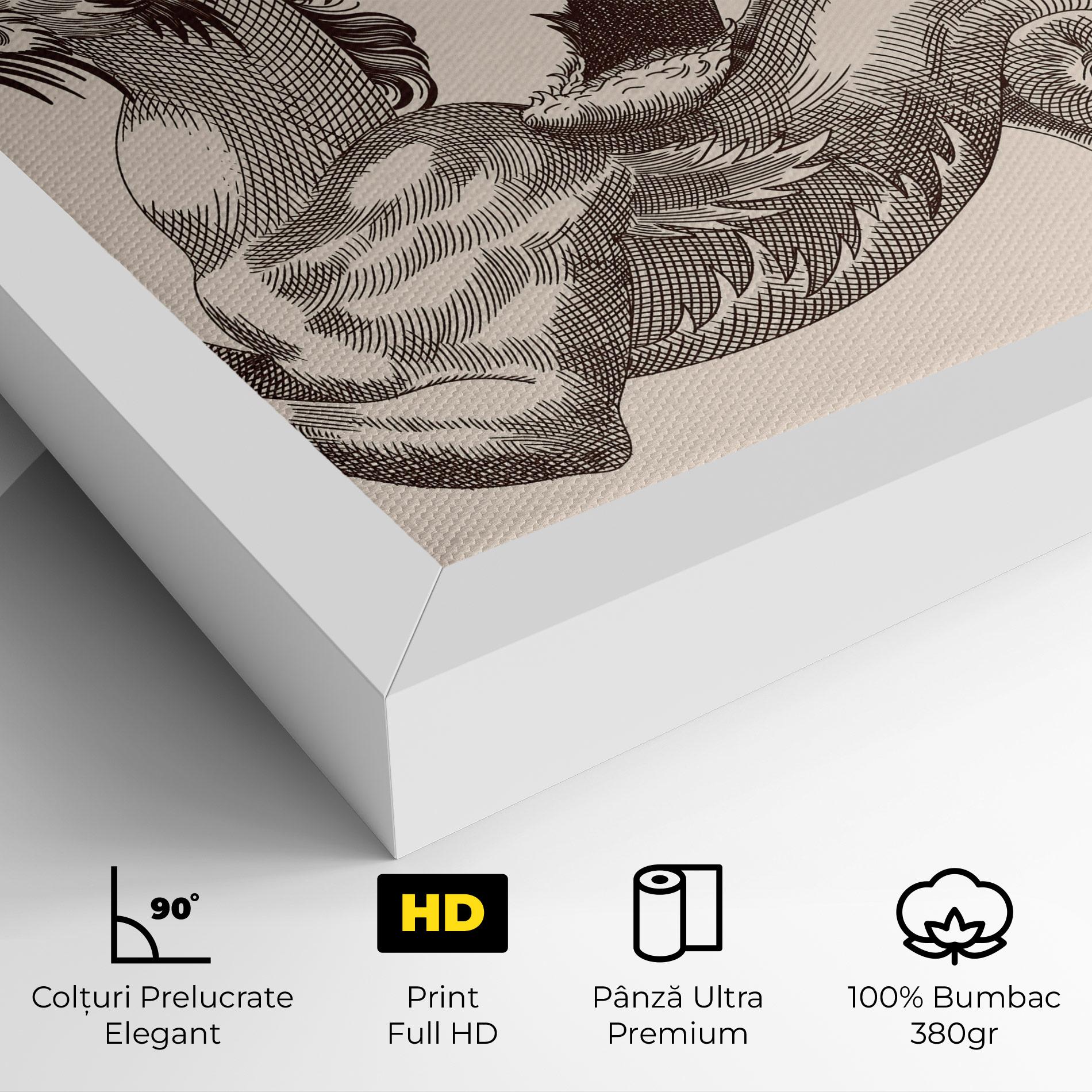 Tablou Canvas Brown Dragon mockup 4