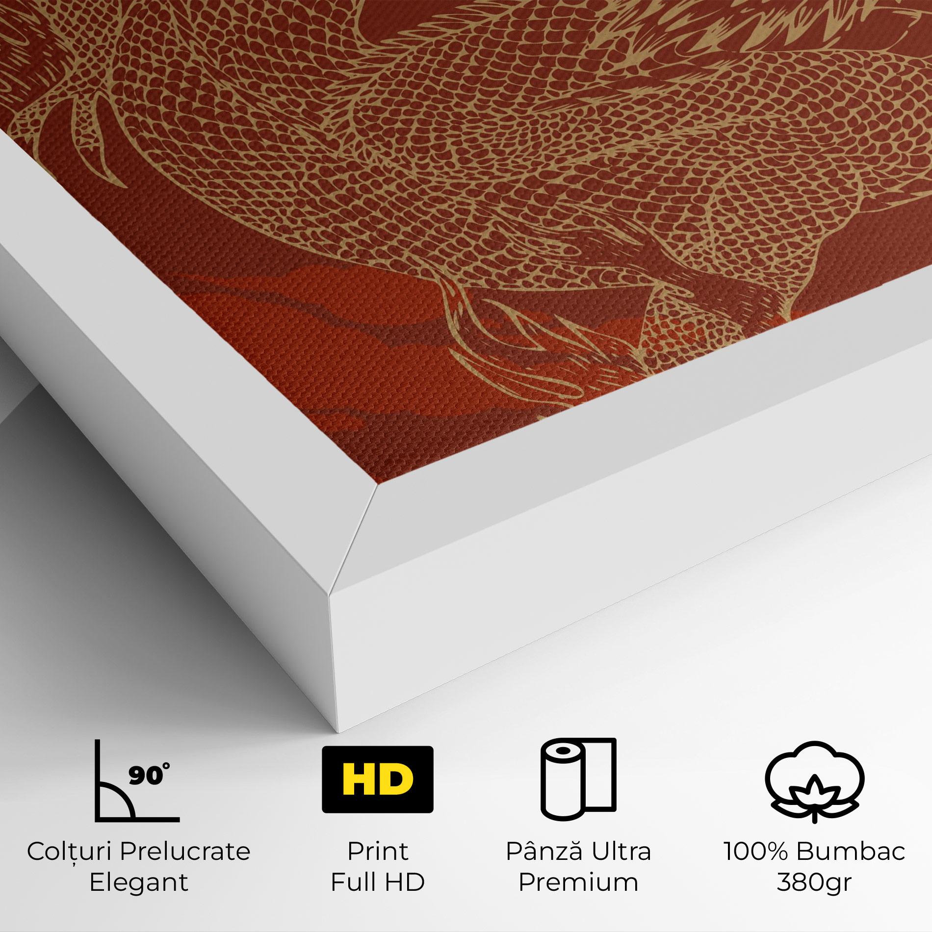 Tablou Canvas Chinese Dragon Red mockup 4
