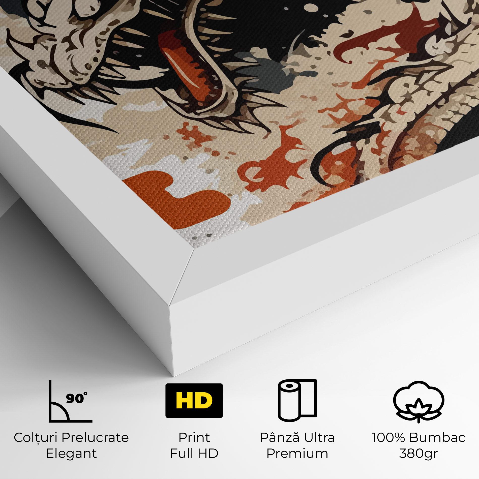 Tablou Canvas Cream Dragon Art mockup 4