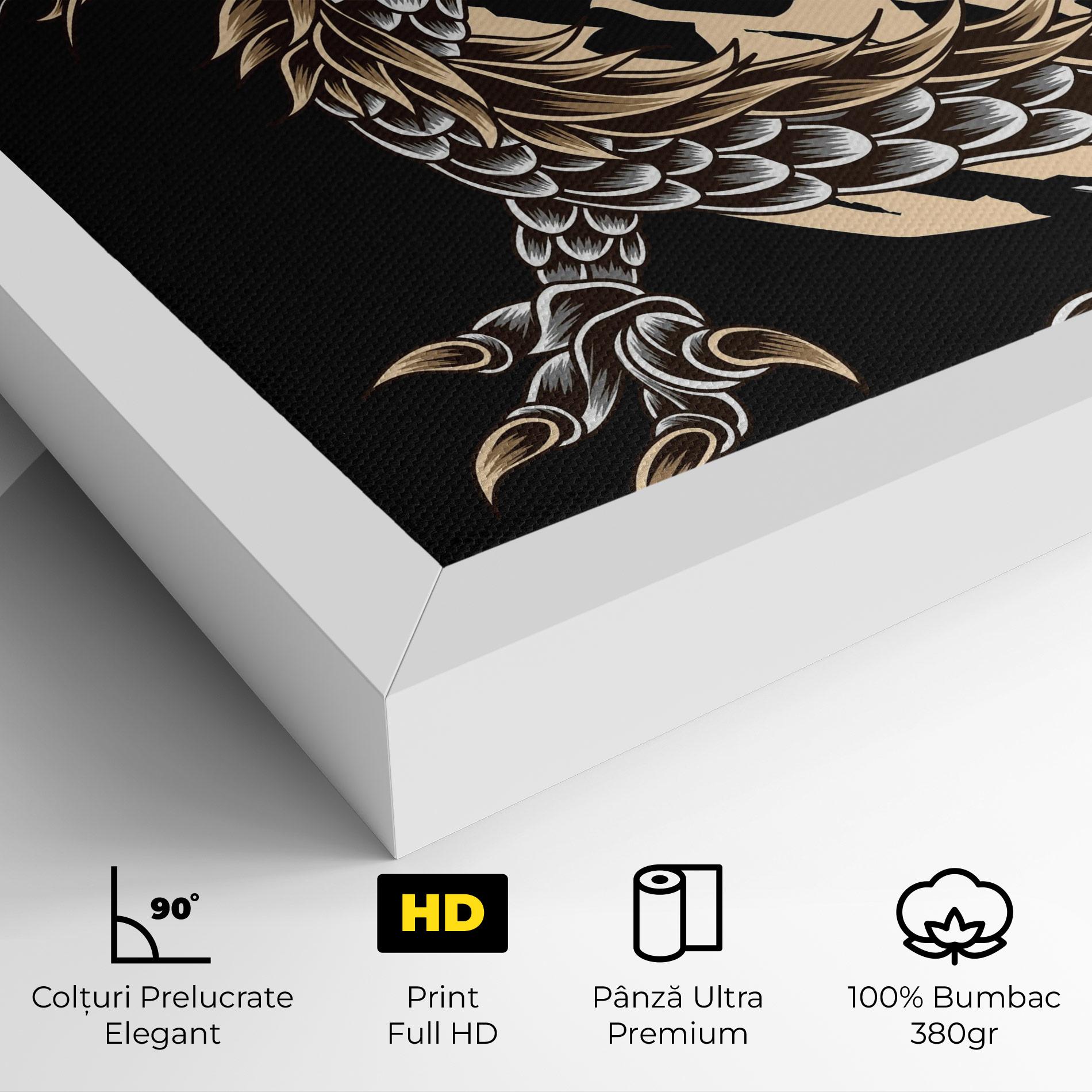 Tablou Canvas Cream Moon Dragon mockup 4