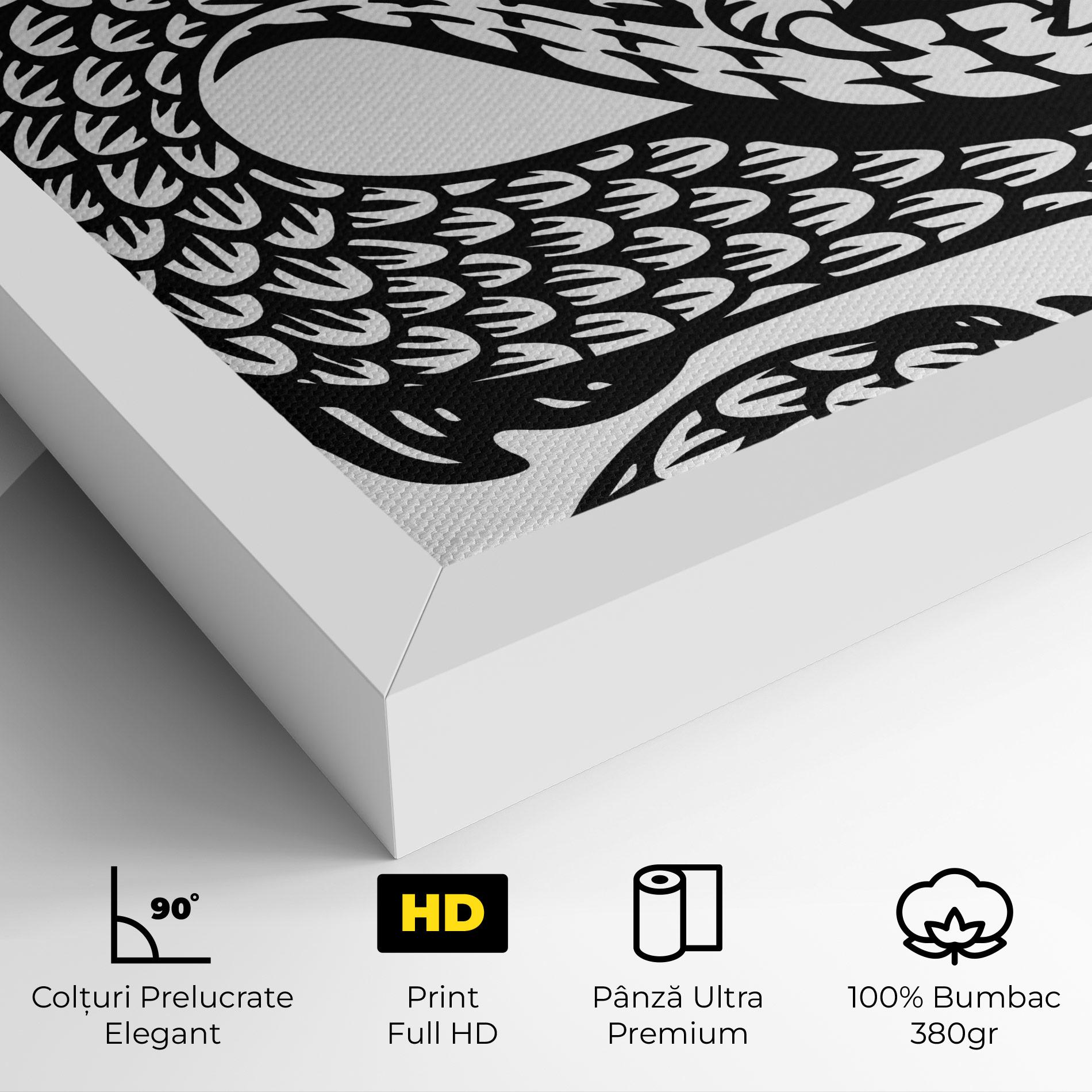 Tablou Canvas Dragon Black Line mockup 4