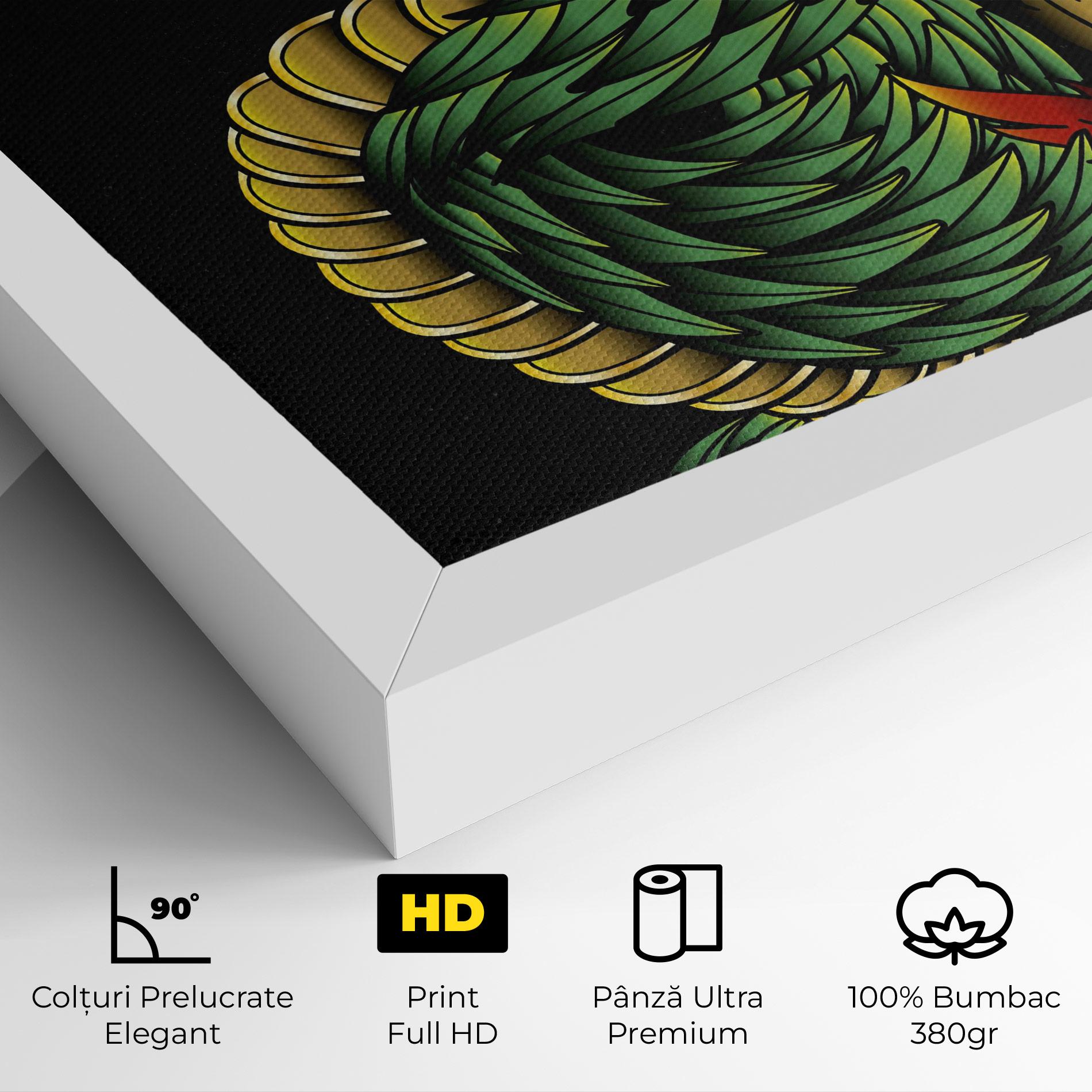 Tablou Canvas Green Yellow Dragon mockup 4