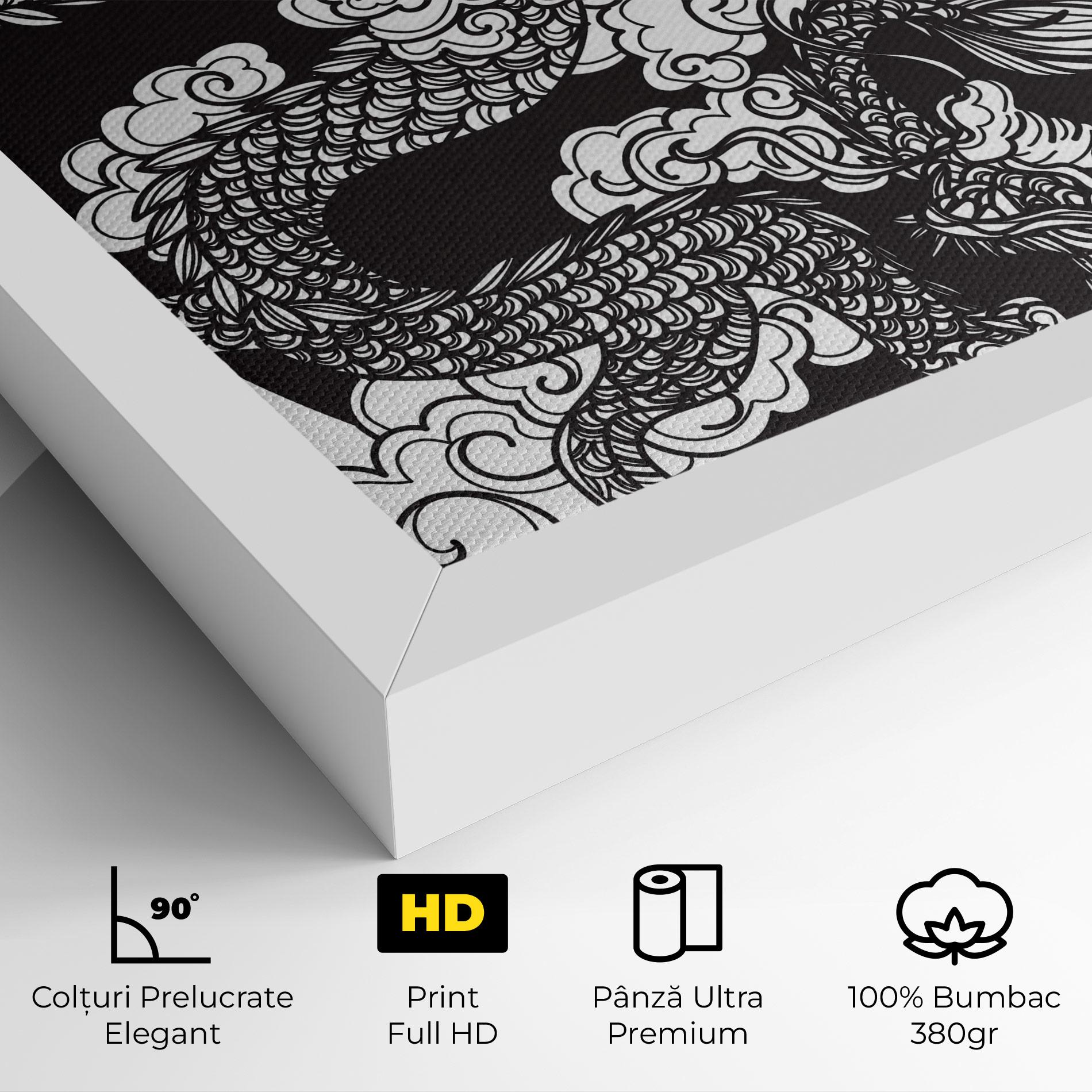 Tablou Canvas Grey Moon Dragon mockup 4