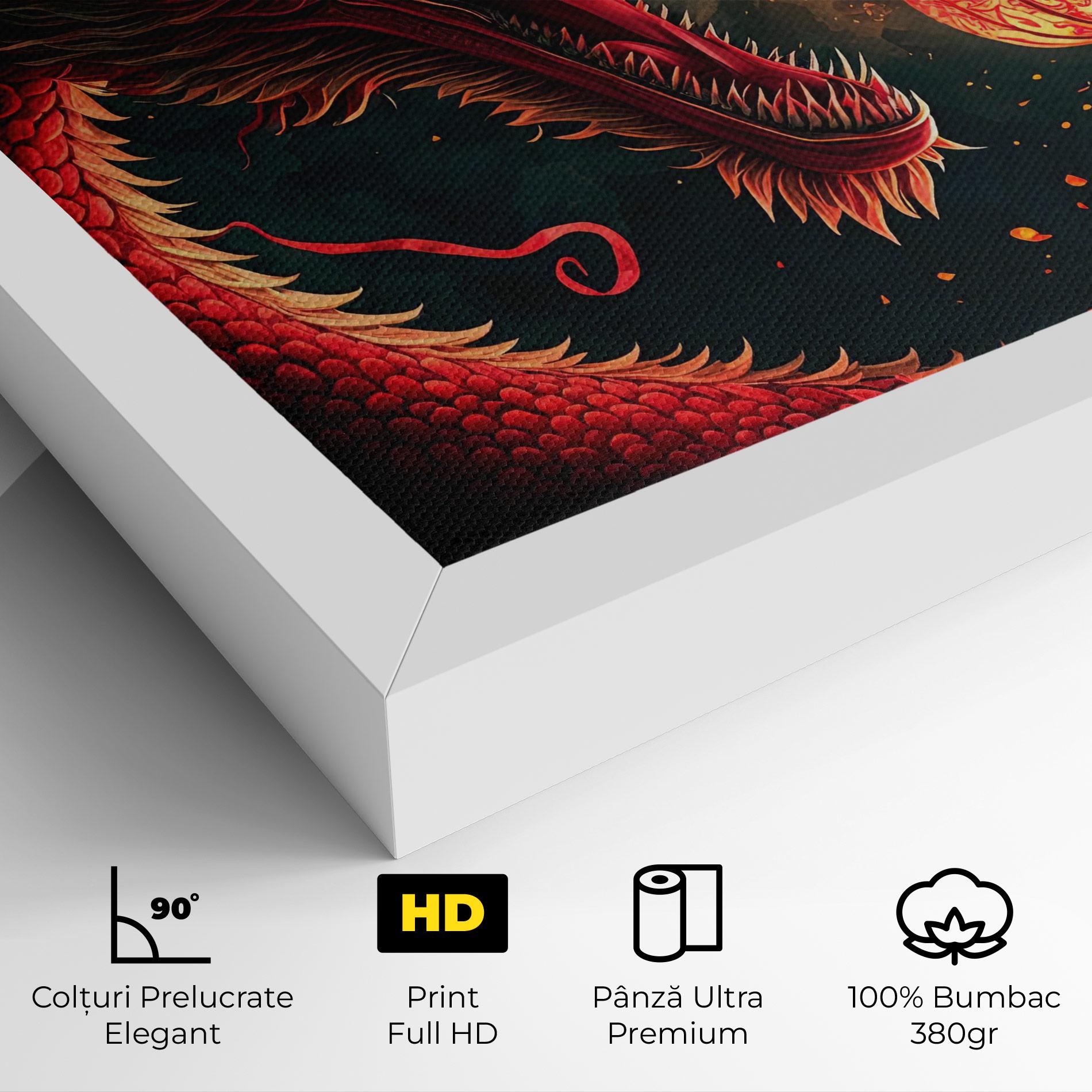 Tablou Canvas Red Fire Dragon mockup 4
