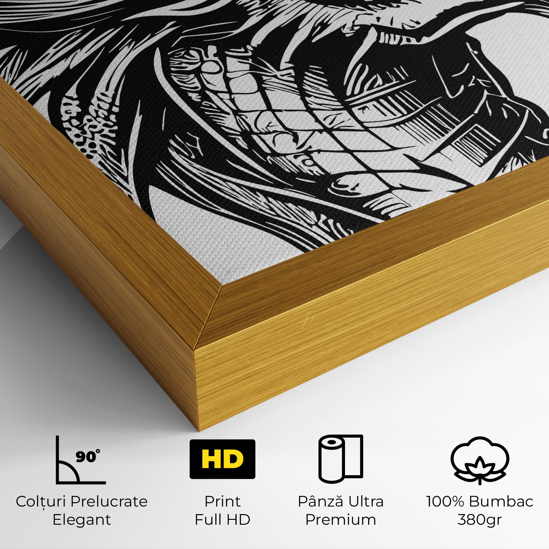 Tablou Canvas Black Line Dragon mockup 4