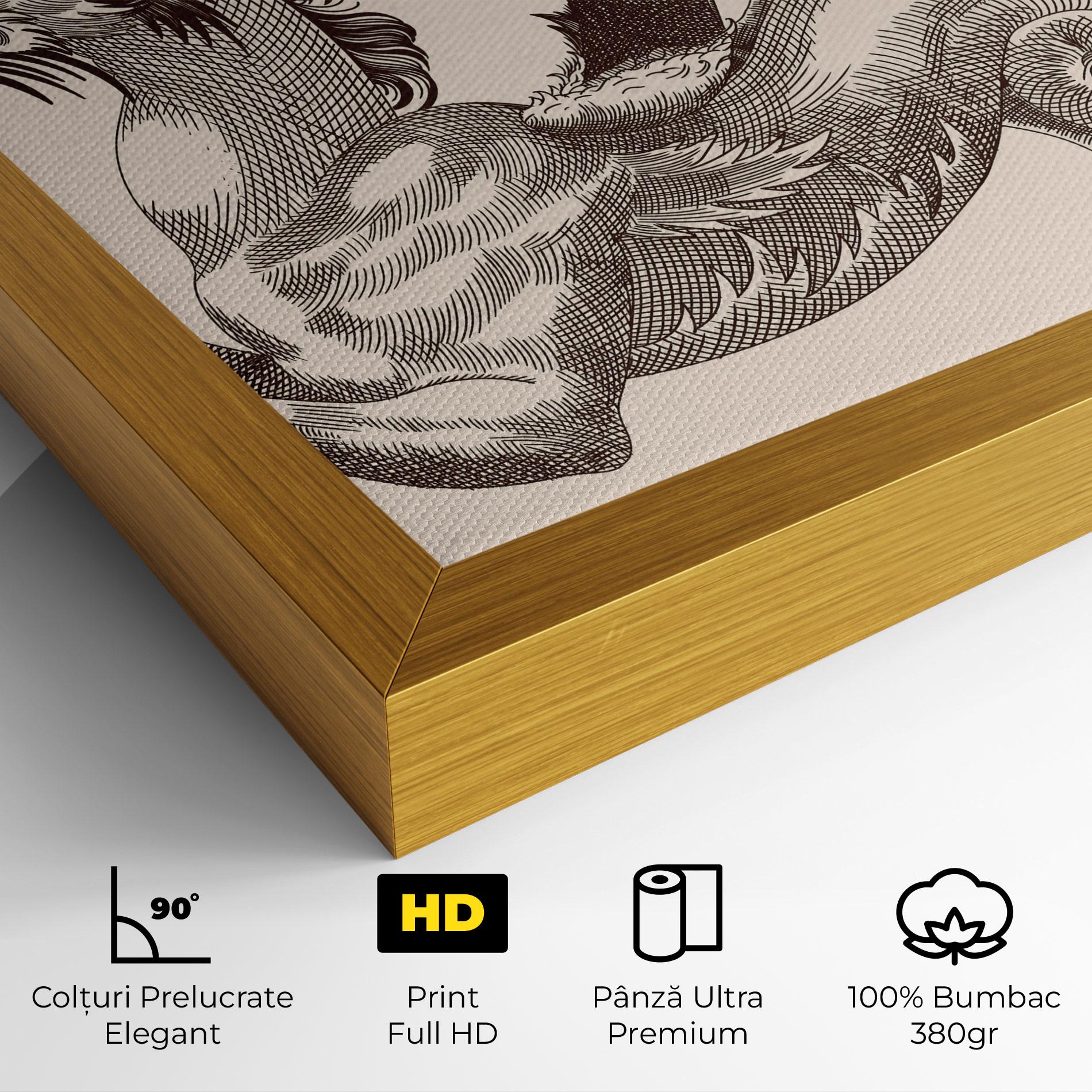 Tablou Canvas Brown Dragon mockup 4