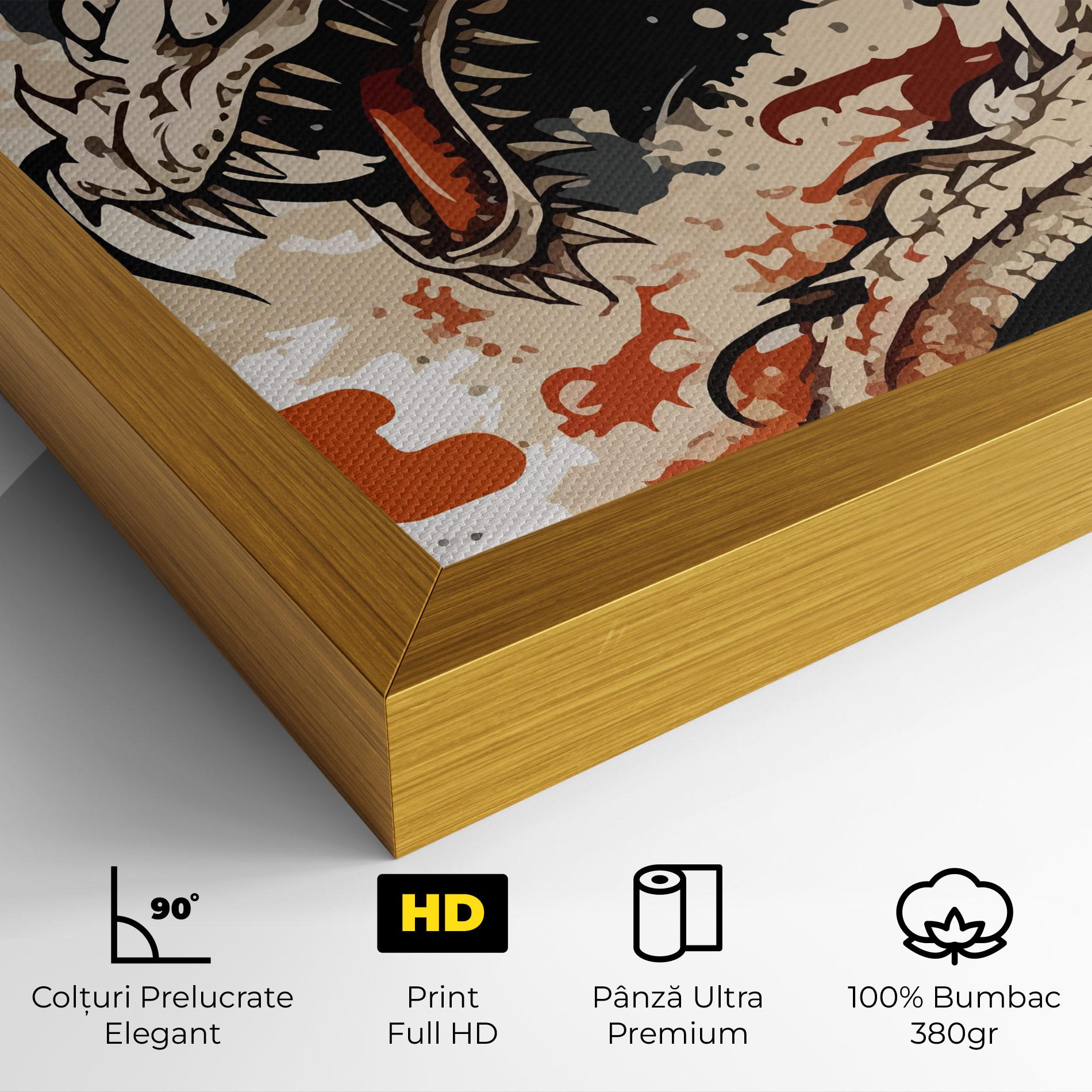 Tablou Canvas Cream Dragon Art mockup 4