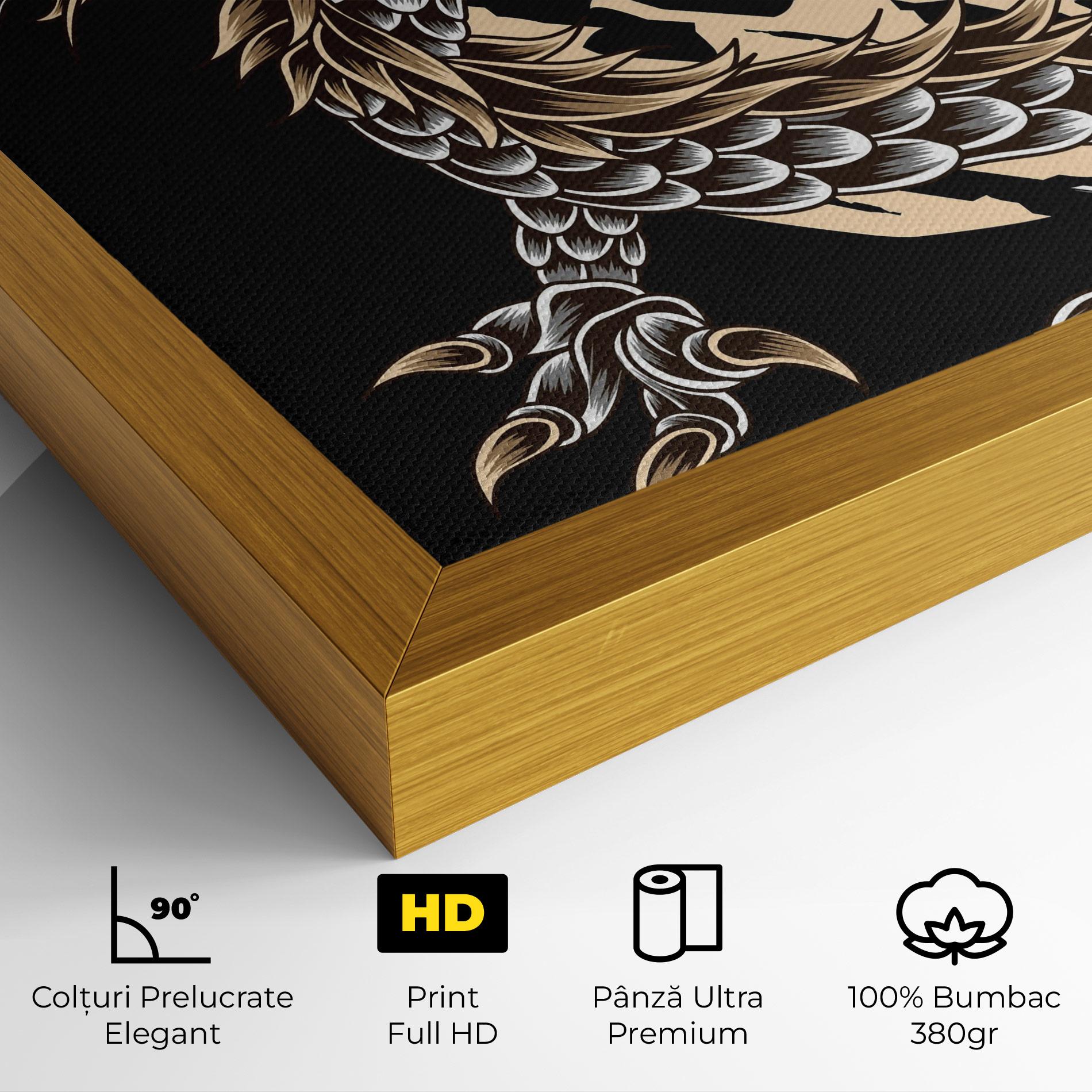 Tablou Canvas Cream Moon Dragon mockup 4