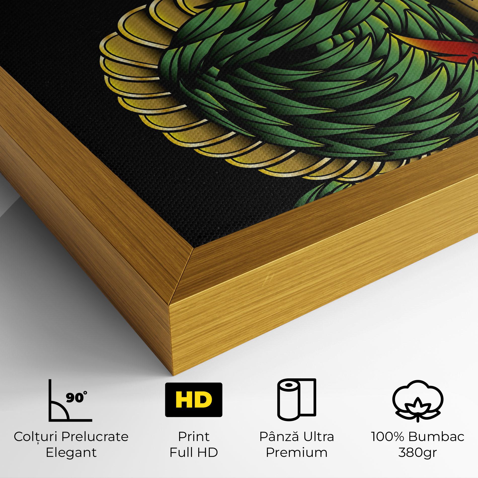 Tablou Canvas Green Yellow Dragon mockup 4