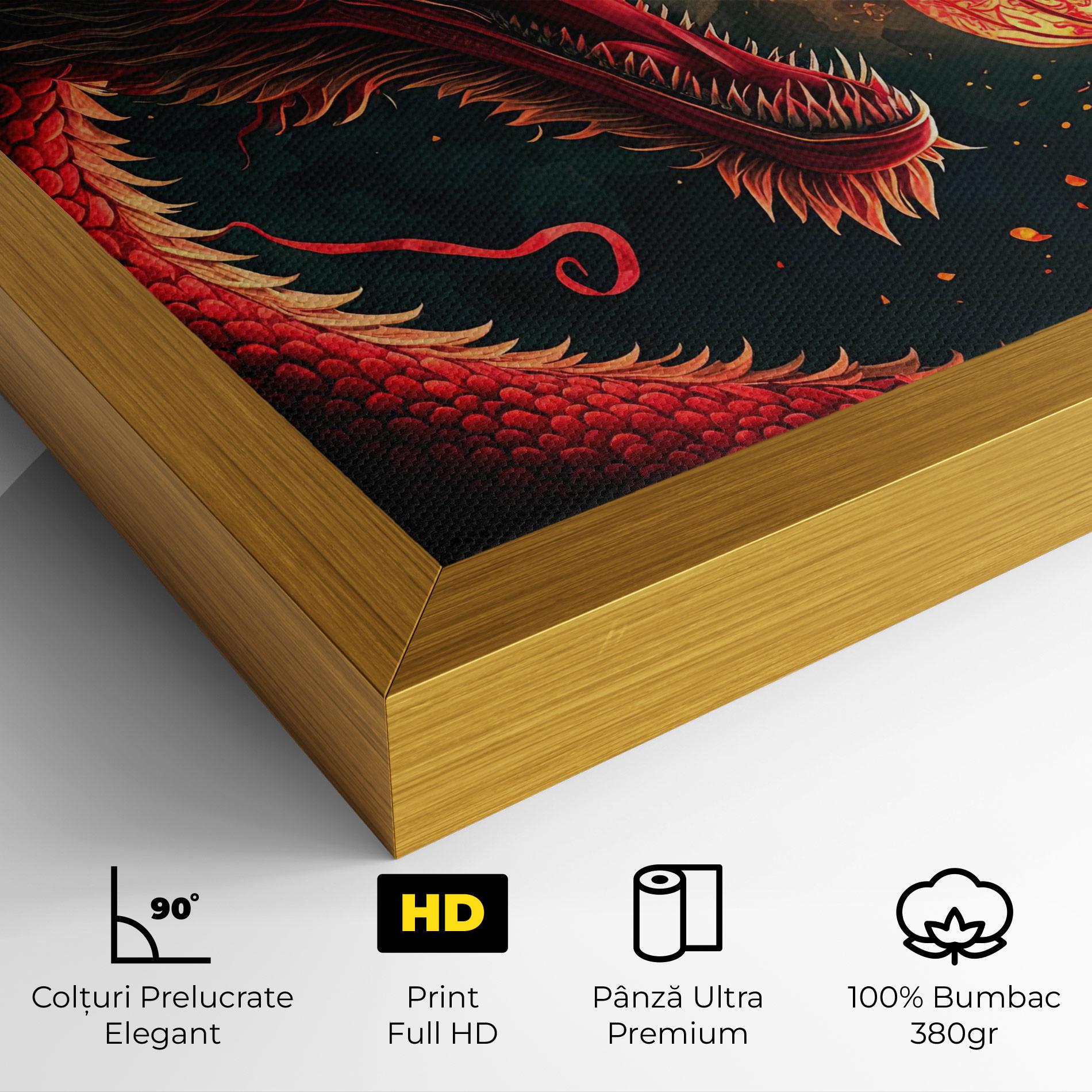 Tablou Canvas Red Fire Dragon mockup 4