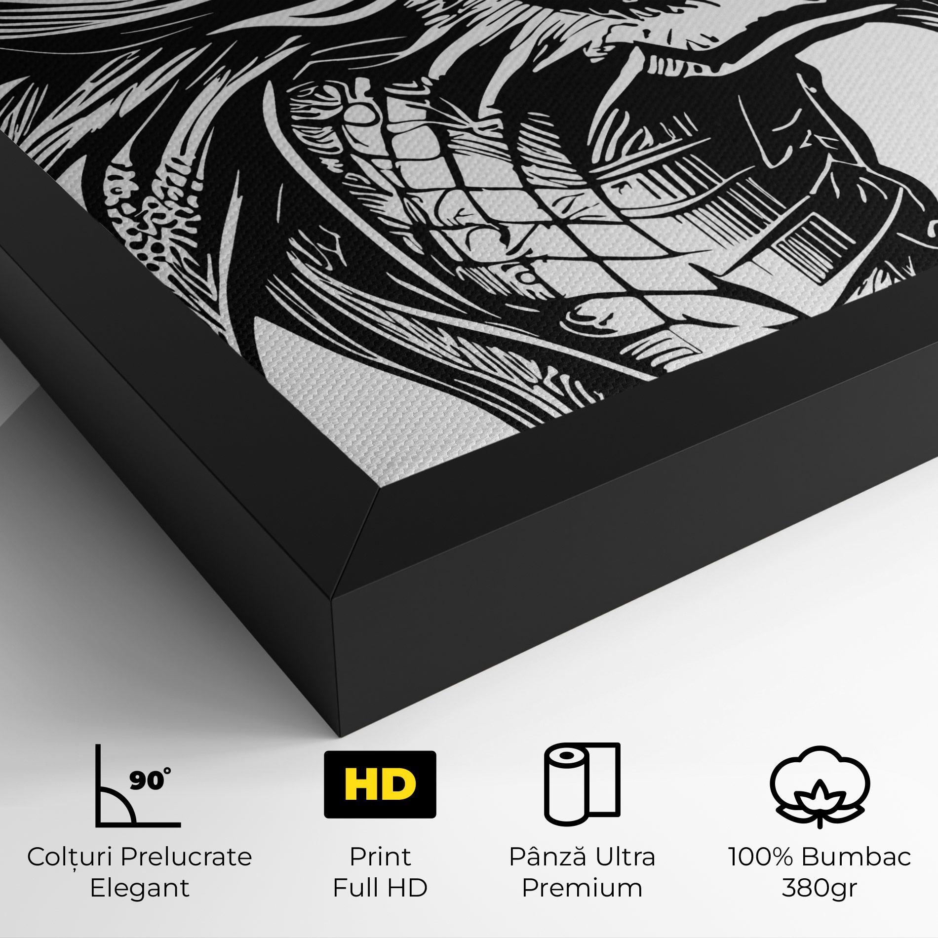 Tablou Canvas Black Line Dragon mockup 4