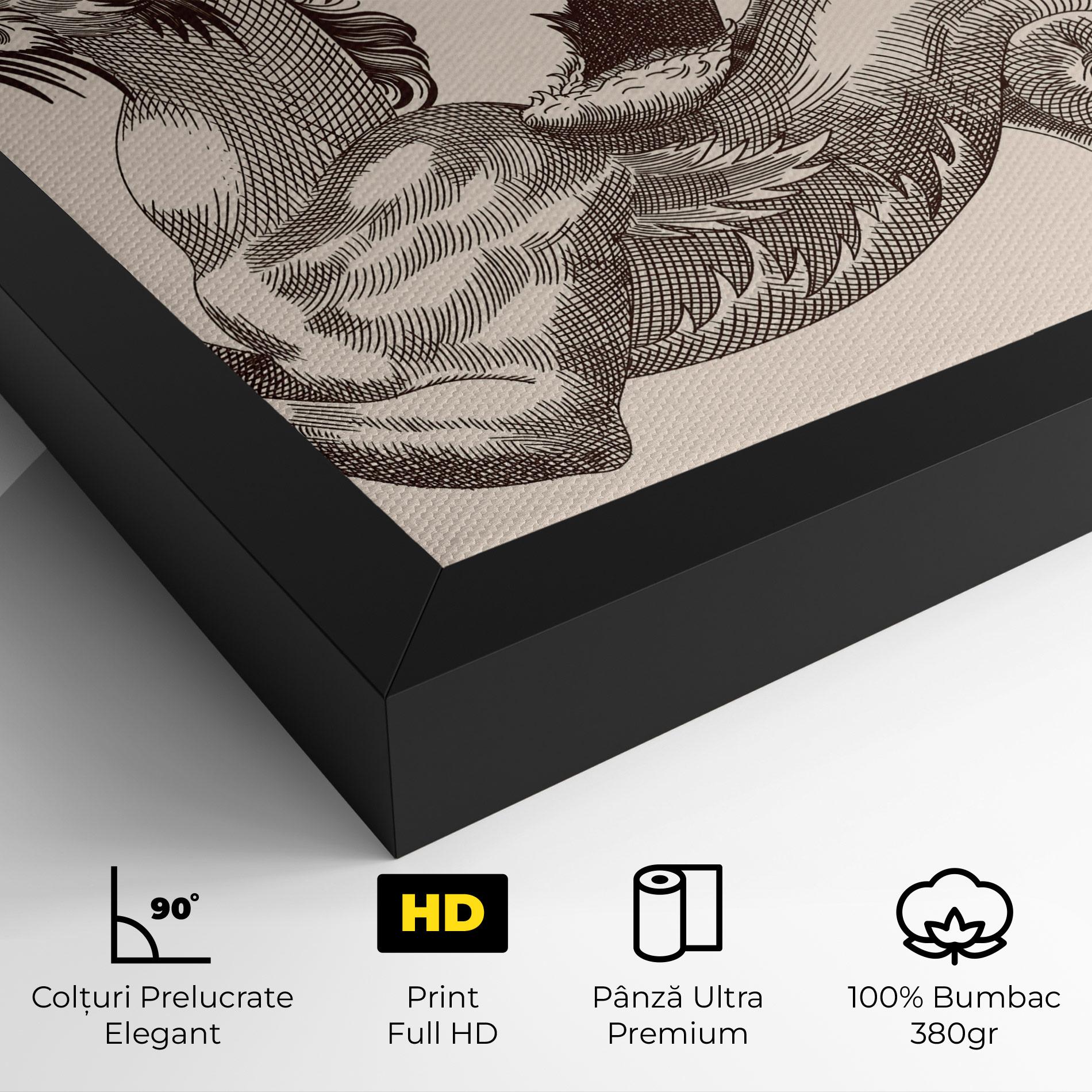 Tablou Canvas Brown Dragon mockup 4