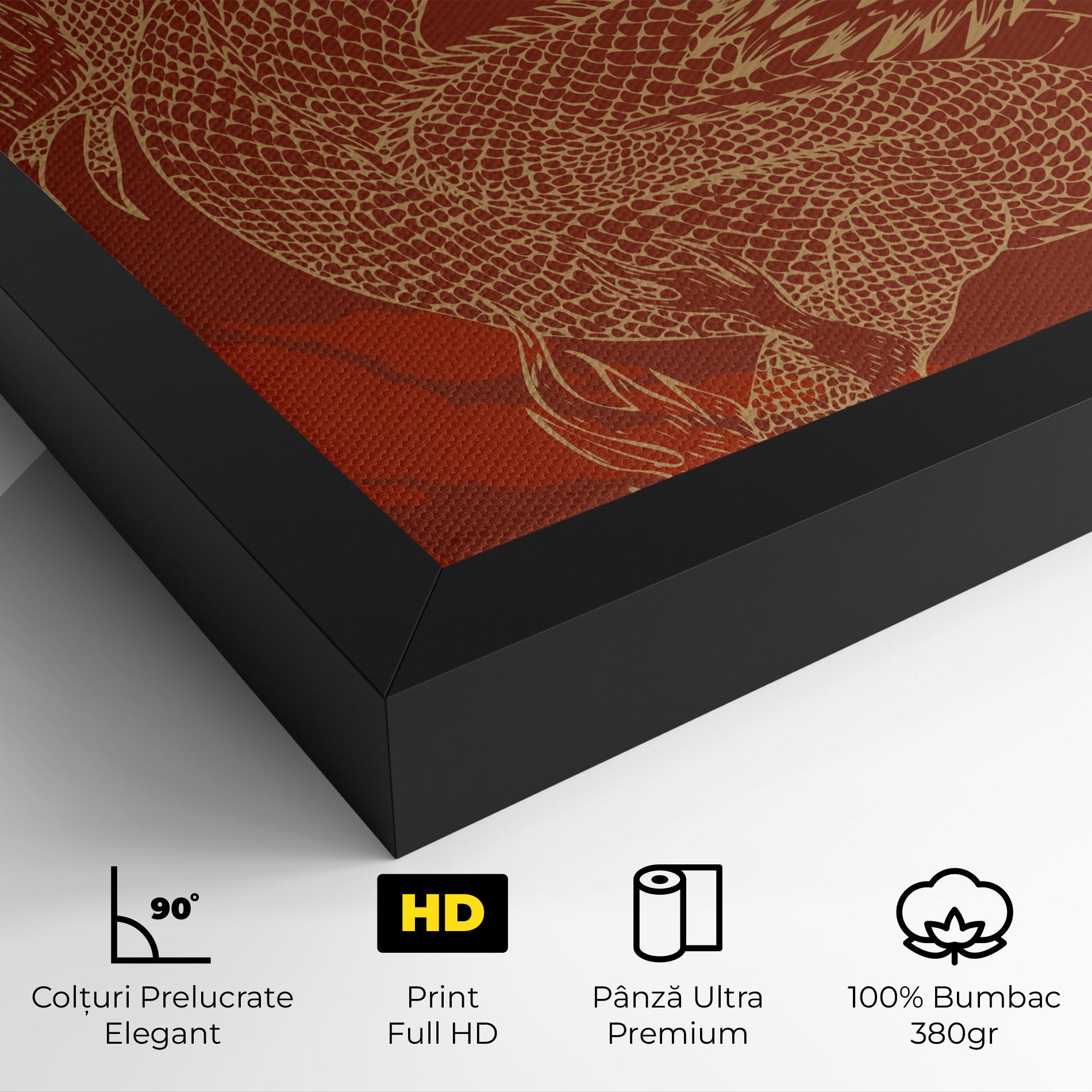 Tablou Canvas Chinese Dragon Red mockup 4