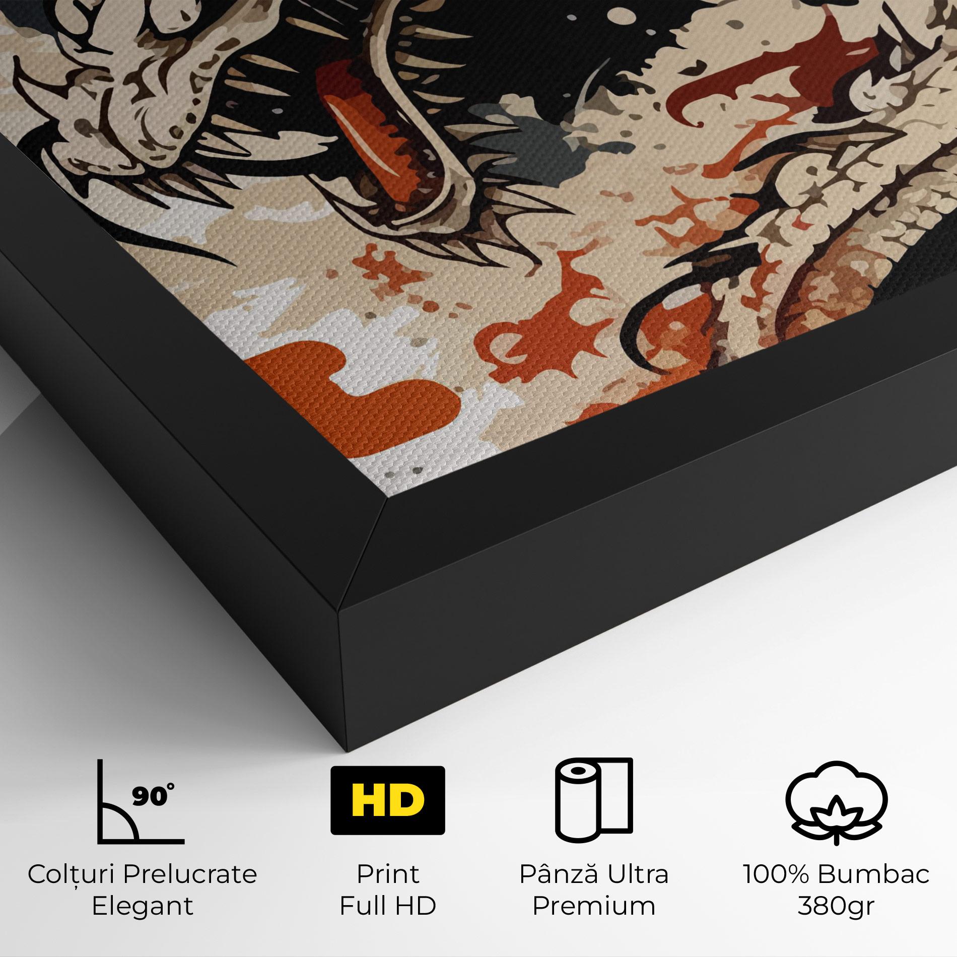 Tablou Canvas Cream Dragon Art mockup 4