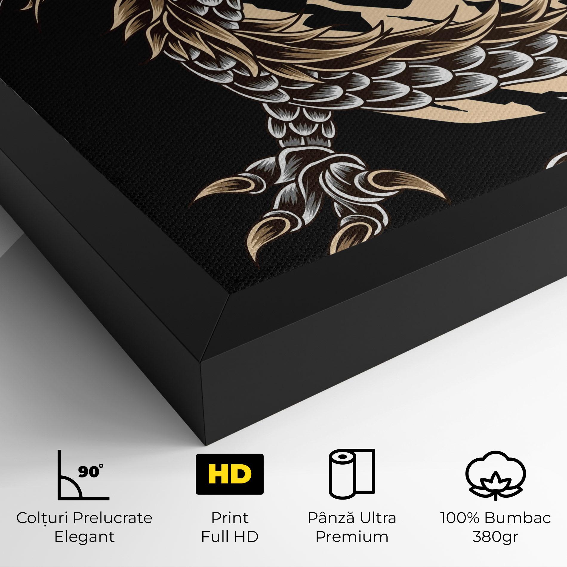 Tablou Canvas Cream Moon Dragon mockup 4