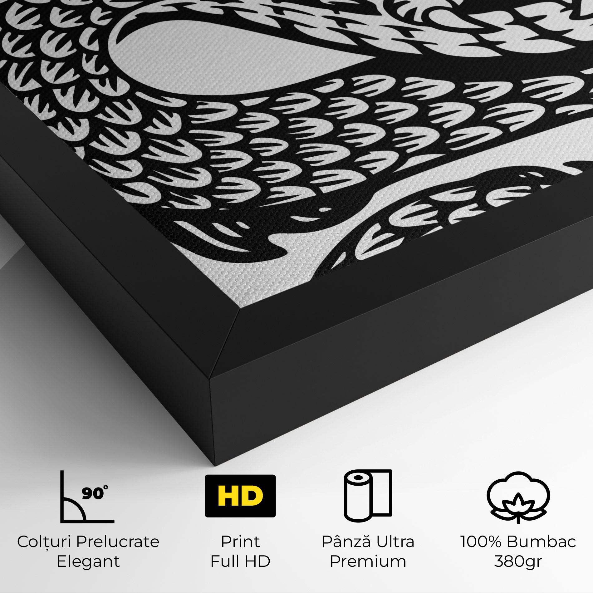Tablou Canvas Dragon Black Line mockup 4