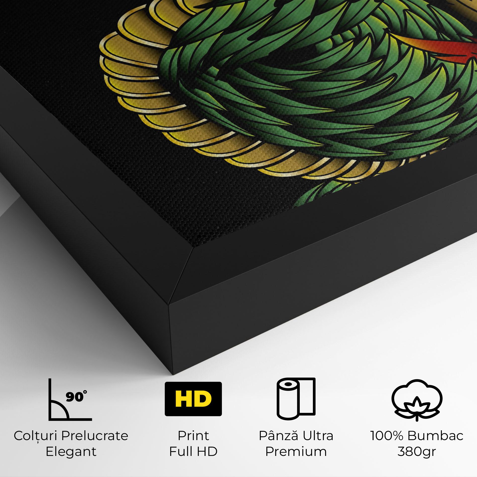 Tablou Canvas Green Yellow Dragon mockup 4