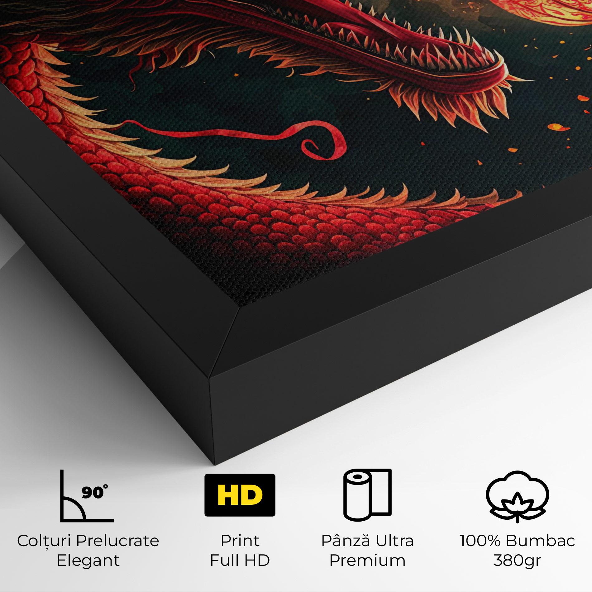 Tablou Canvas Red Fire Dragon mockup 4
