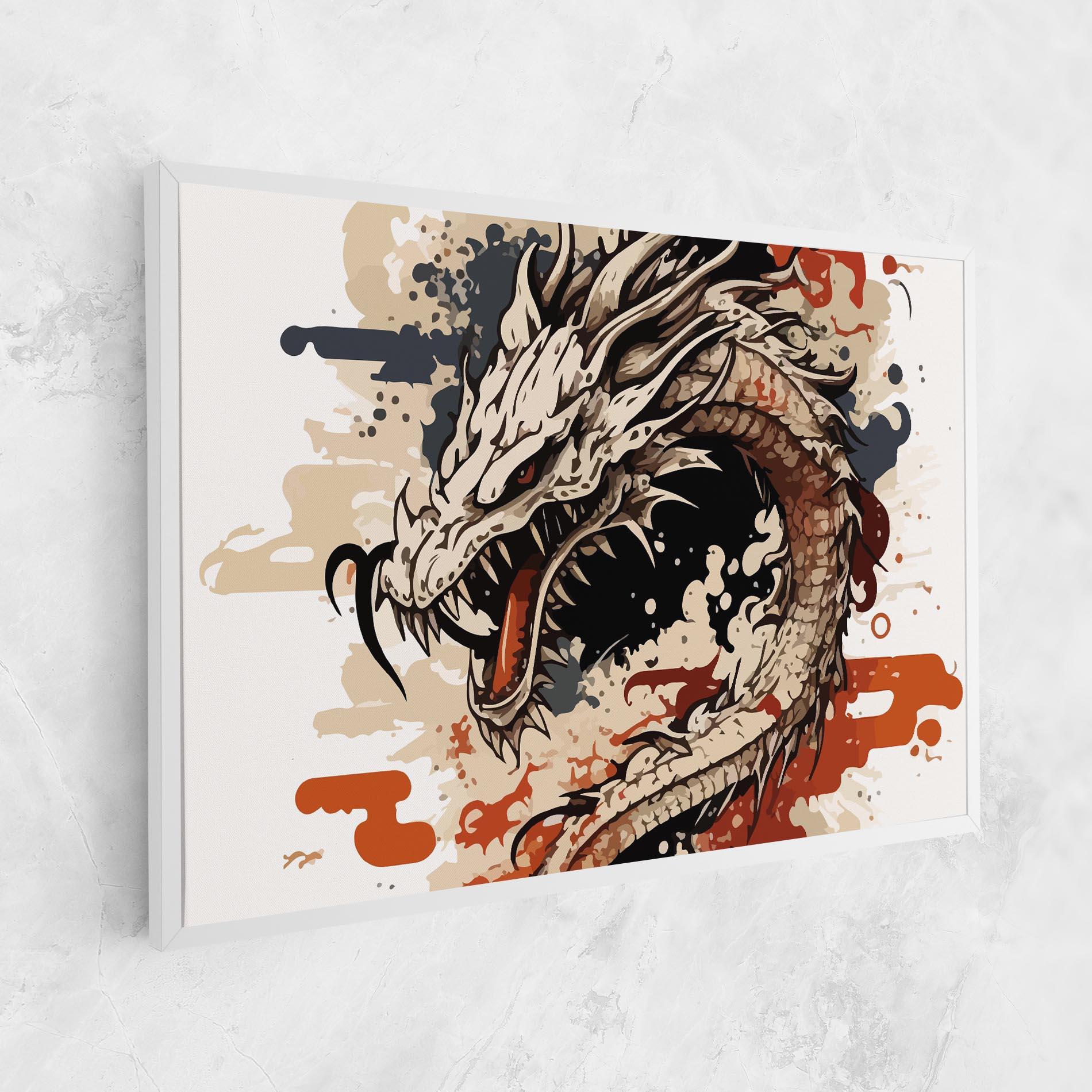 Tablou Canvas Cream Dragon Art mockup 1