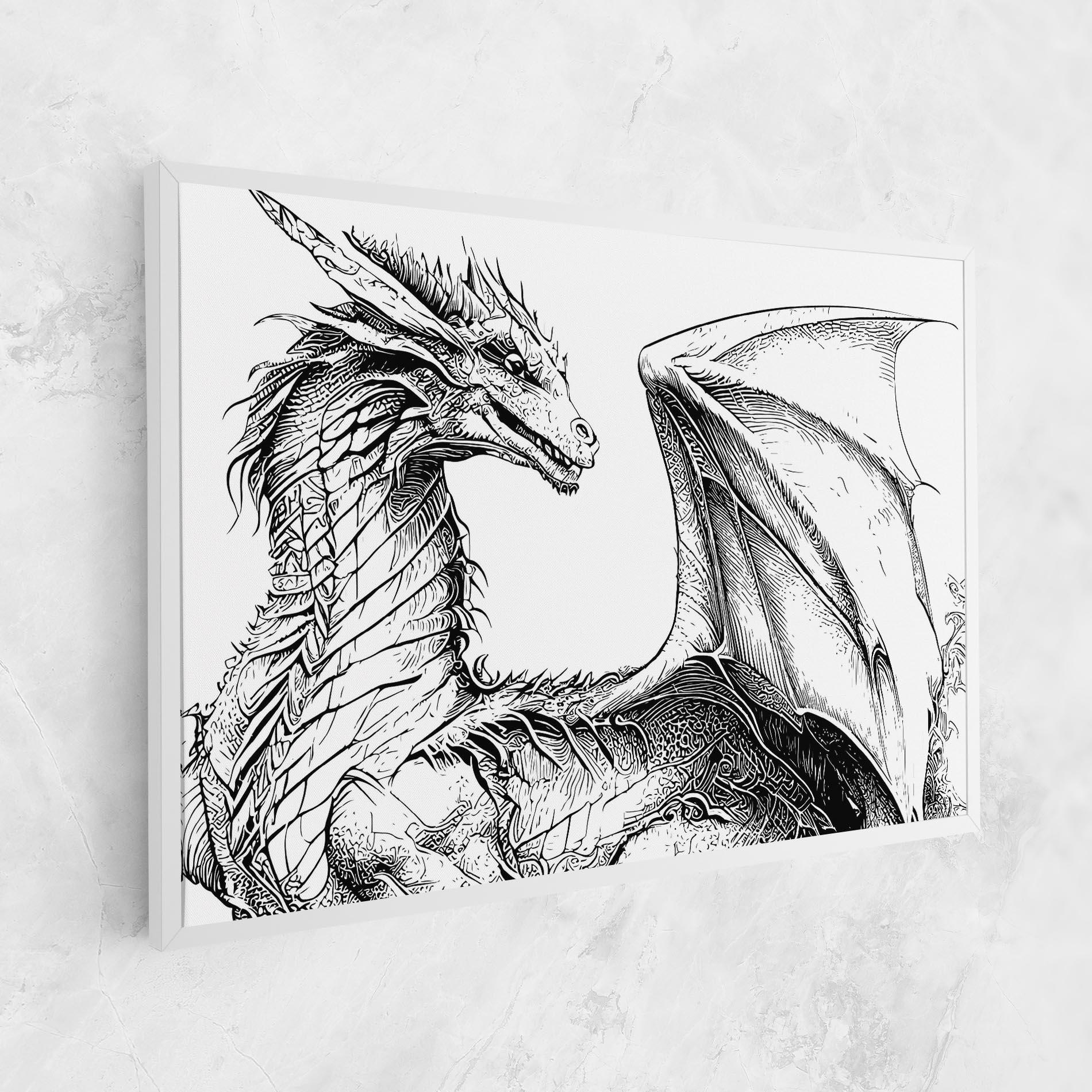 Tablou Canvas Dragon Sketch mockup 1