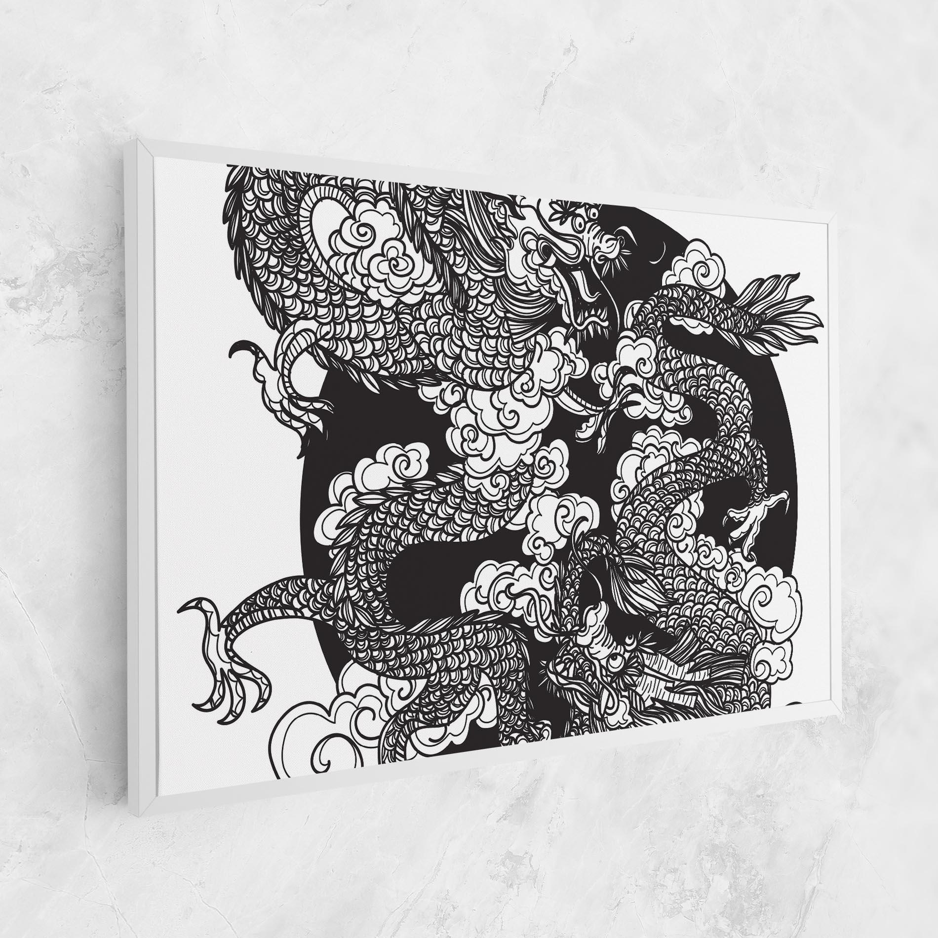 Tablou Canvas Grey Moon Dragon mockup 1