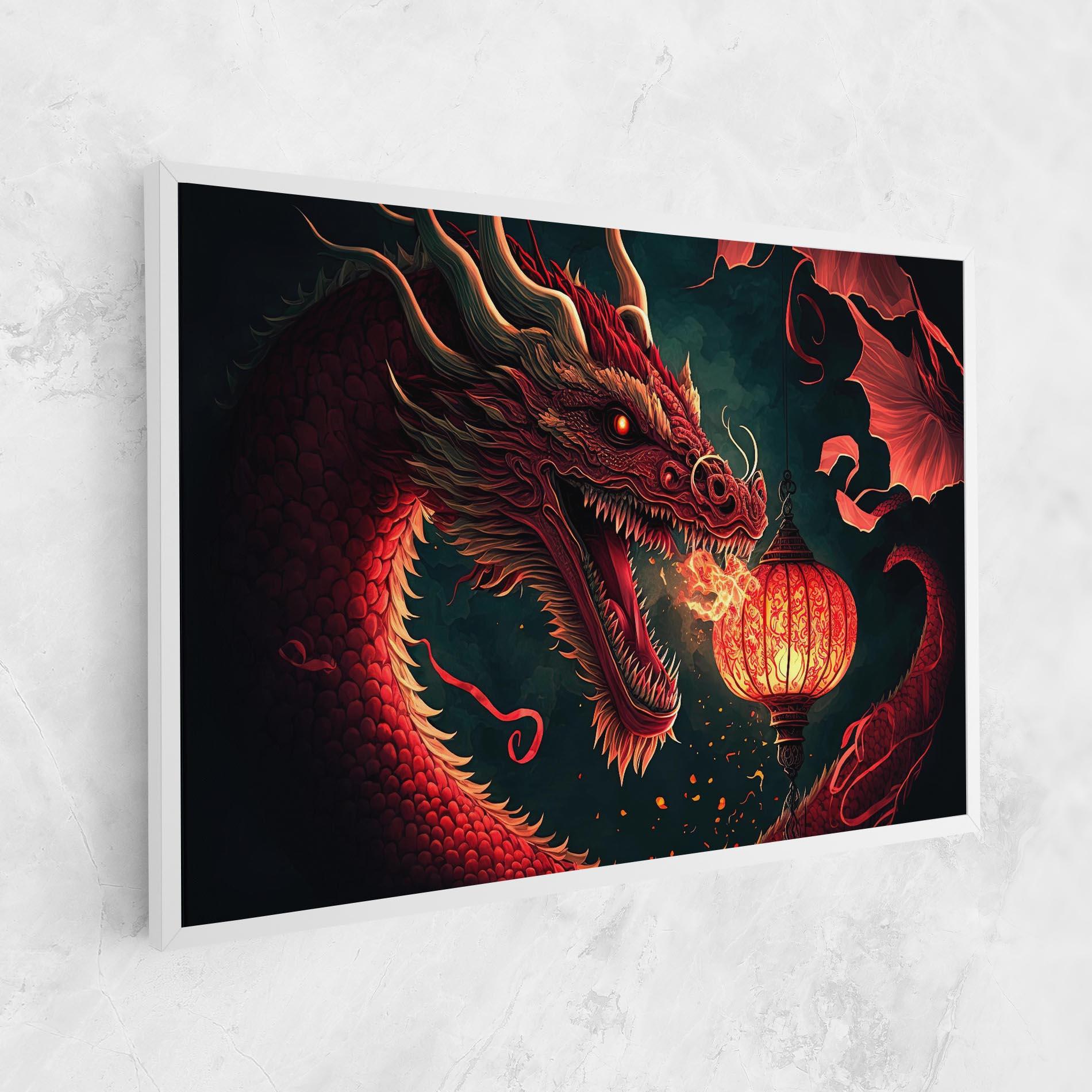Tablou Canvas Red Fire Dragon mockup 1