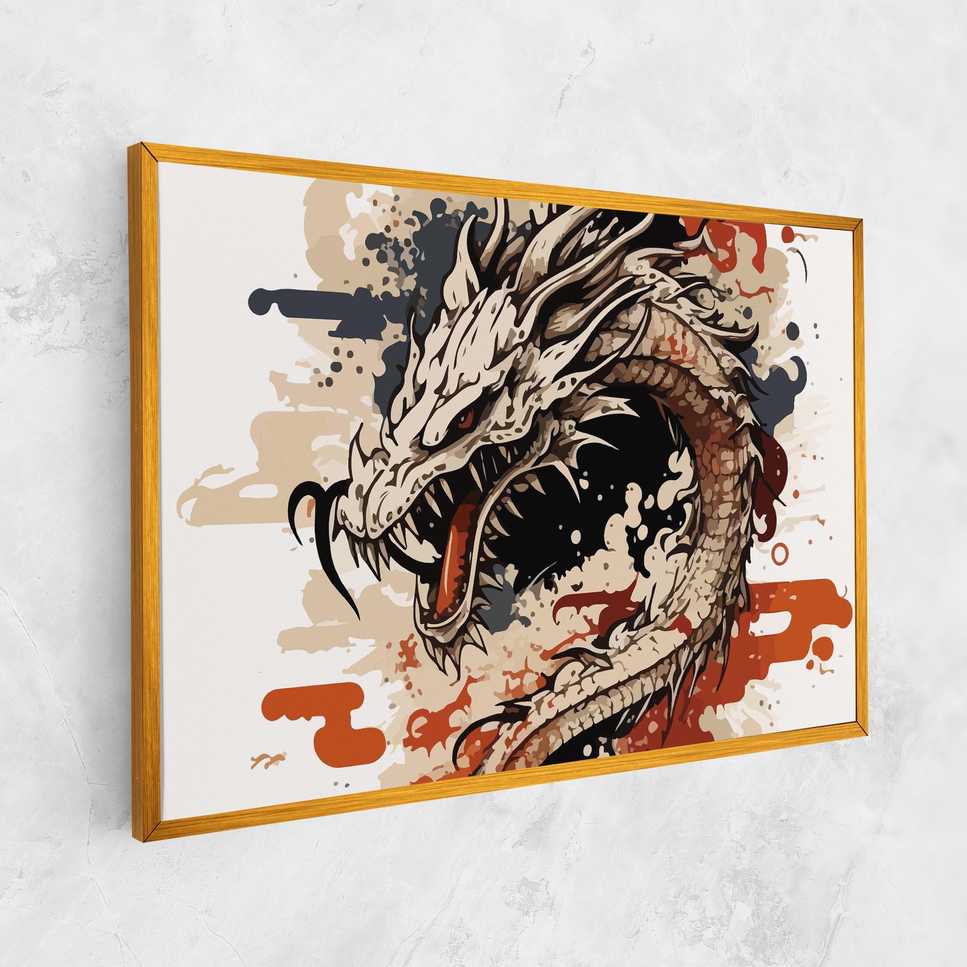 Tablou Canvas Cream Dragon Art mockup 1