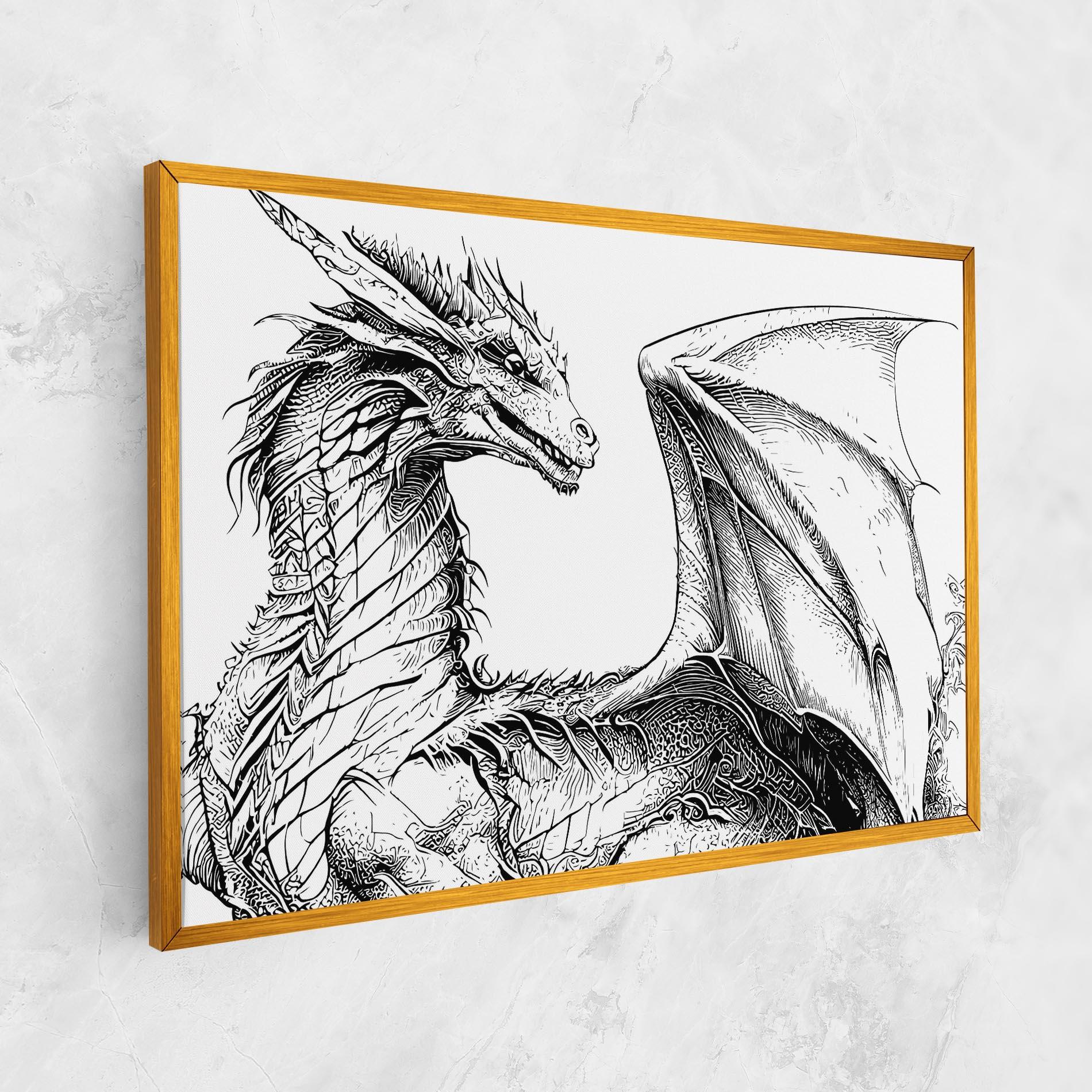 Tablou Canvas Dragon Sketch mockup 1