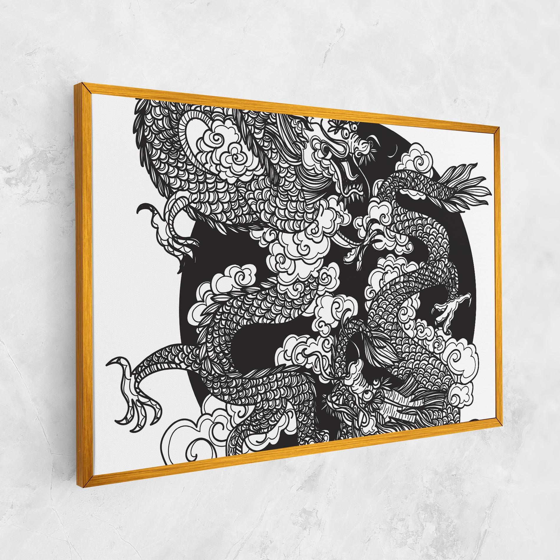 Tablou Canvas Grey Moon Dragon mockup 1