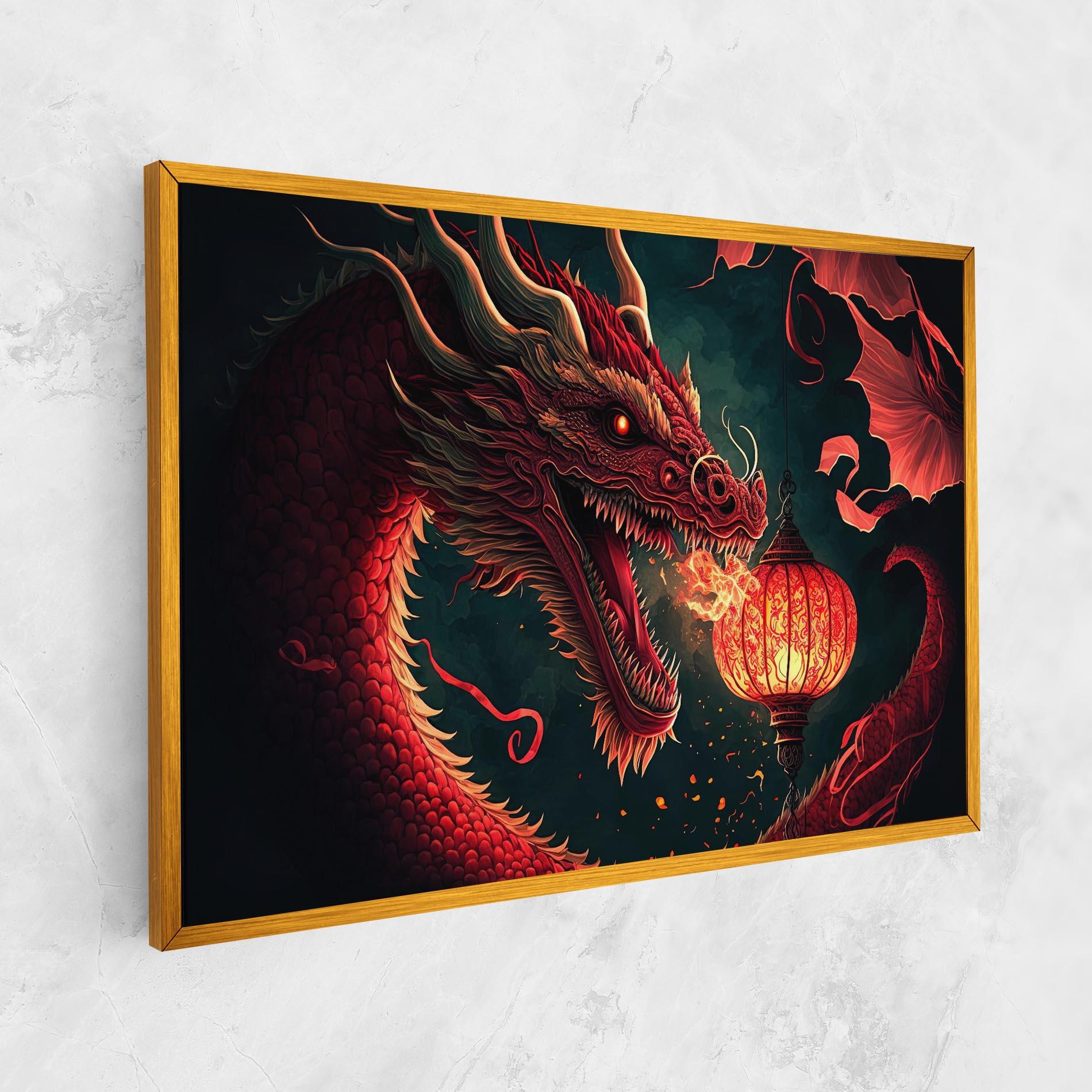 Tablou Canvas Red Fire Dragon mockup 1
