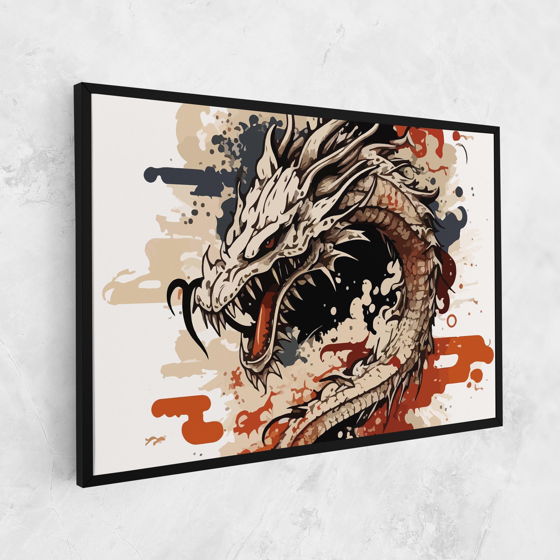 Tablou Canvas Cream Dragon Art mockup 1