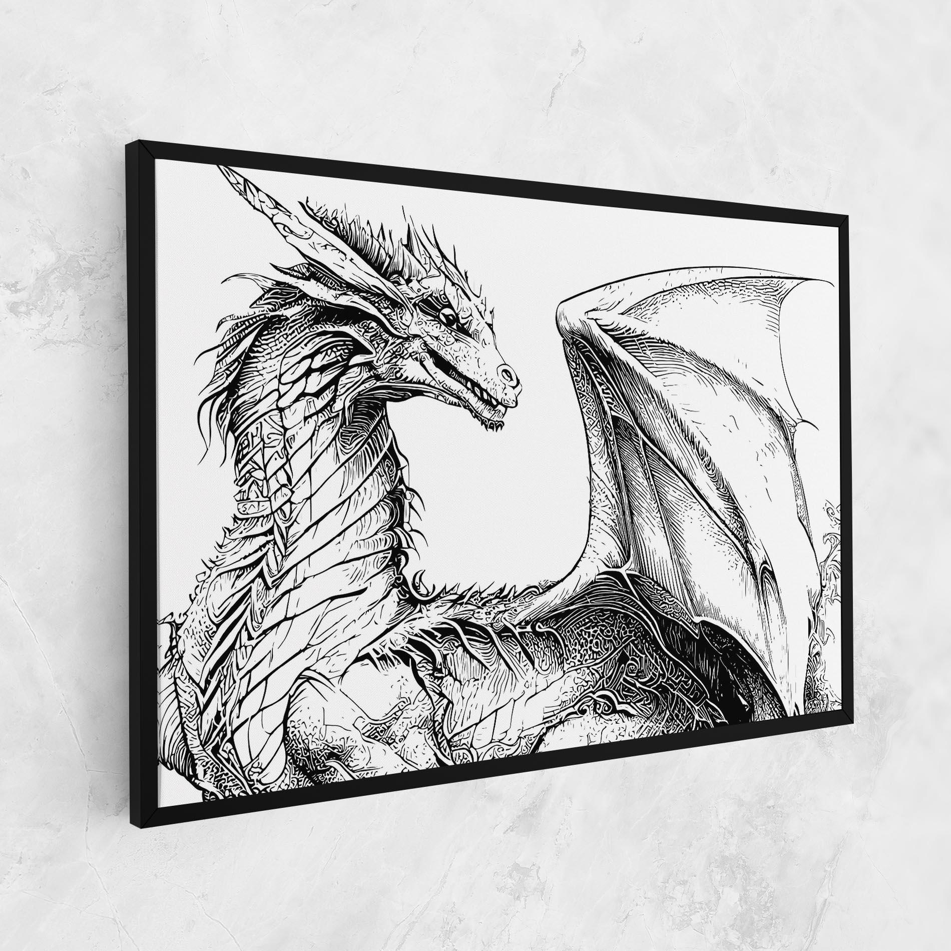 Tablou Canvas Dragon Sketch mockup 1
