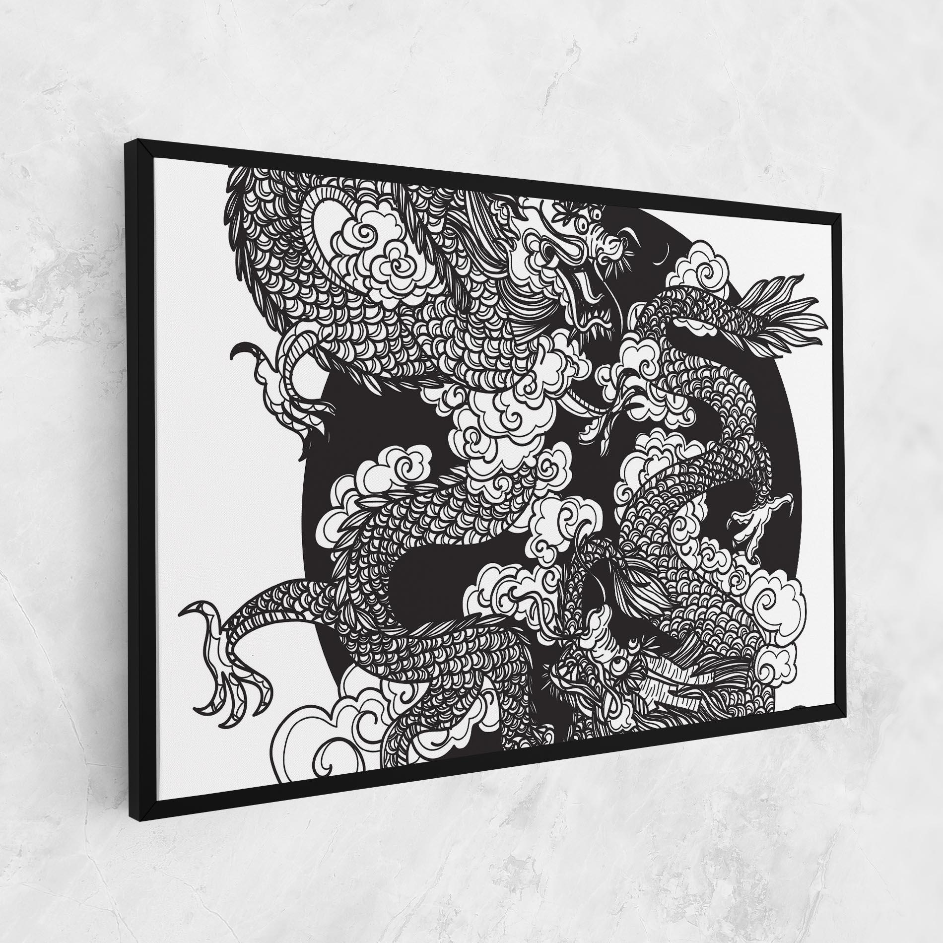 Tablou Canvas Grey Moon Dragon mockup 1