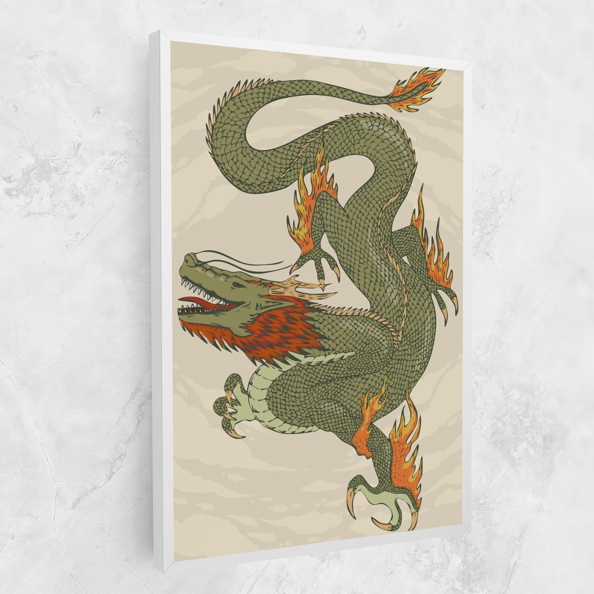 Tablou Canvas Chinese Dragon Green mockup 1
