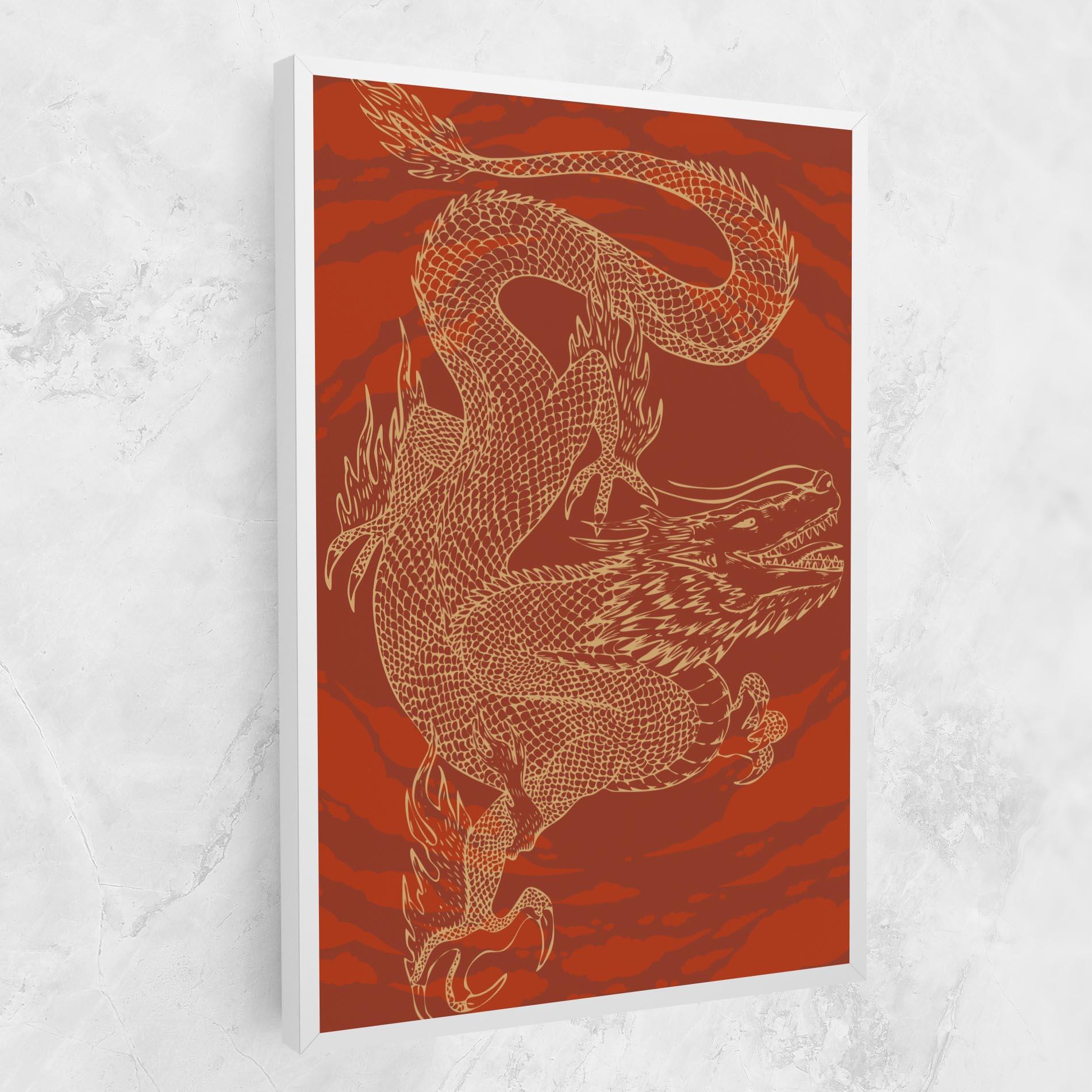 Tablou Canvas Chinese Dragon Red mockup 1