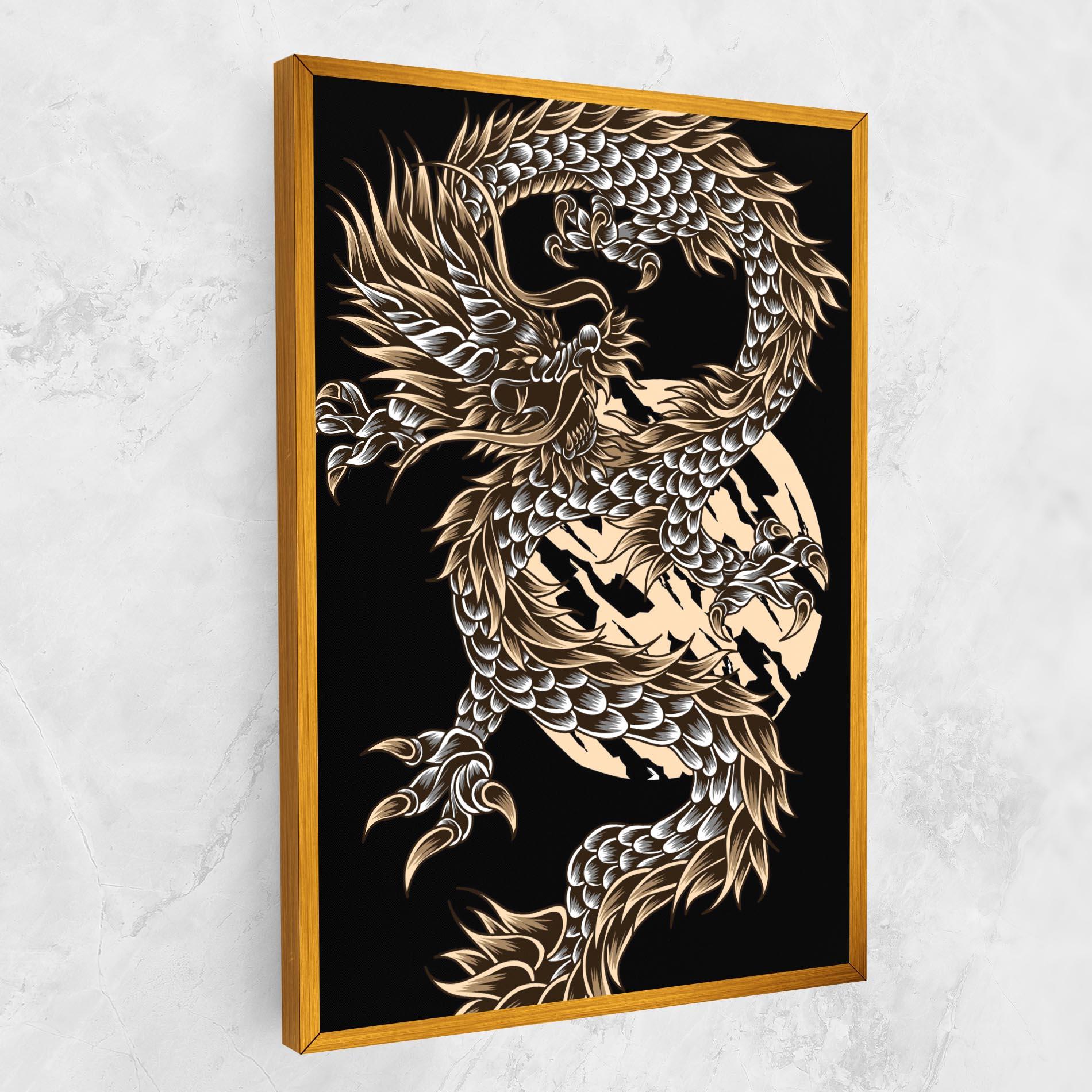 Tablou Canvas Cream Moon Dragon mockup 1